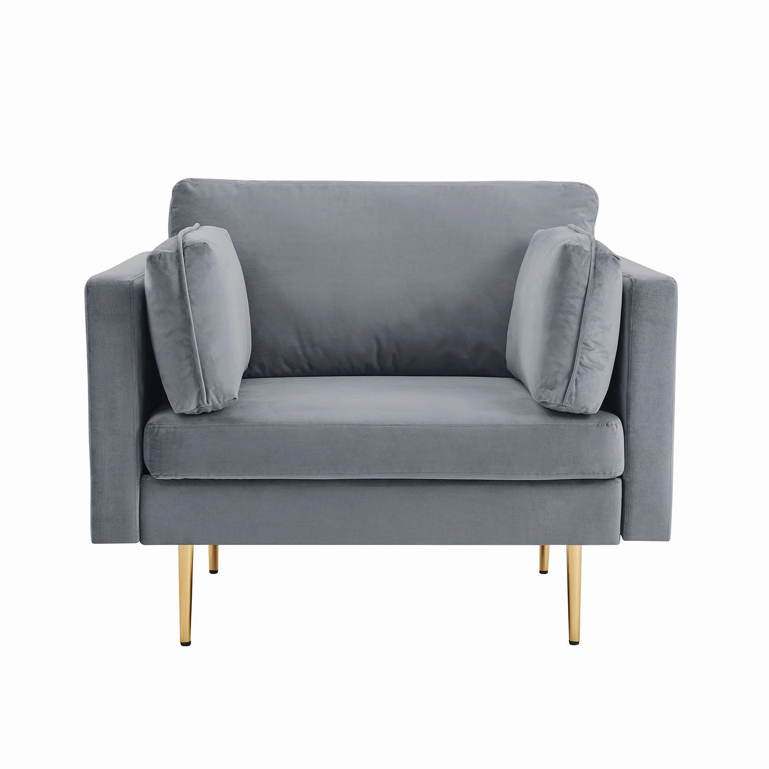 Pelham Grey Velvet Fabric Armchair
