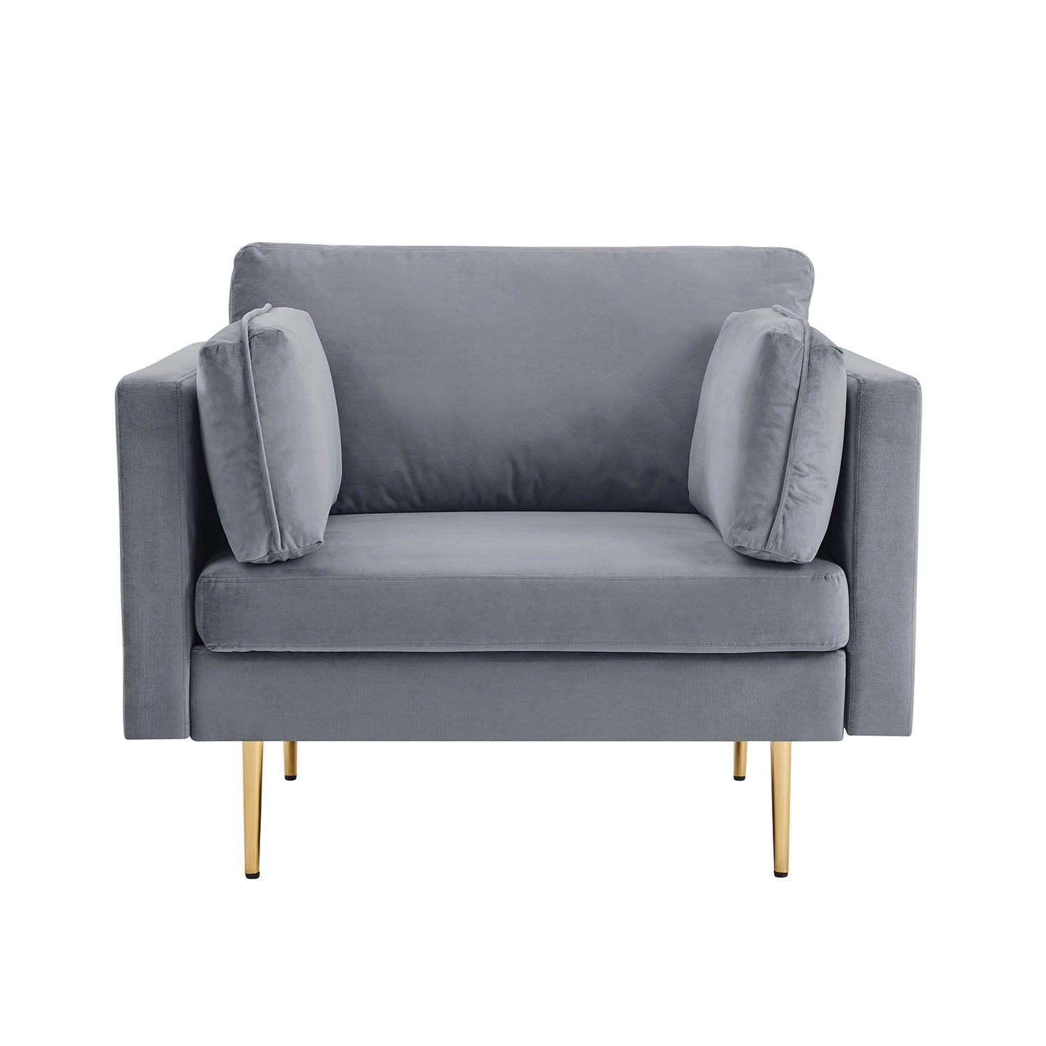 Pelham Grey Velvet Fabric Armchair