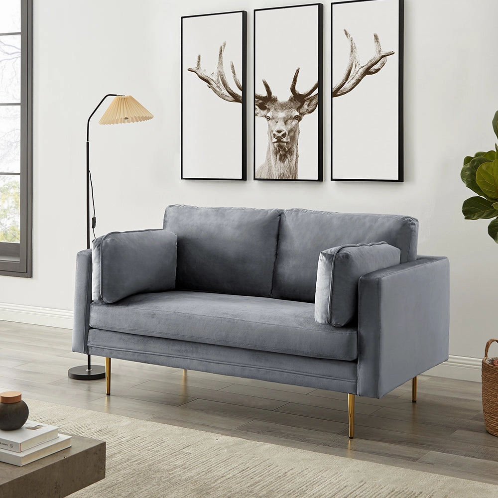 Pelham Grey Velvet Fabric Sofa