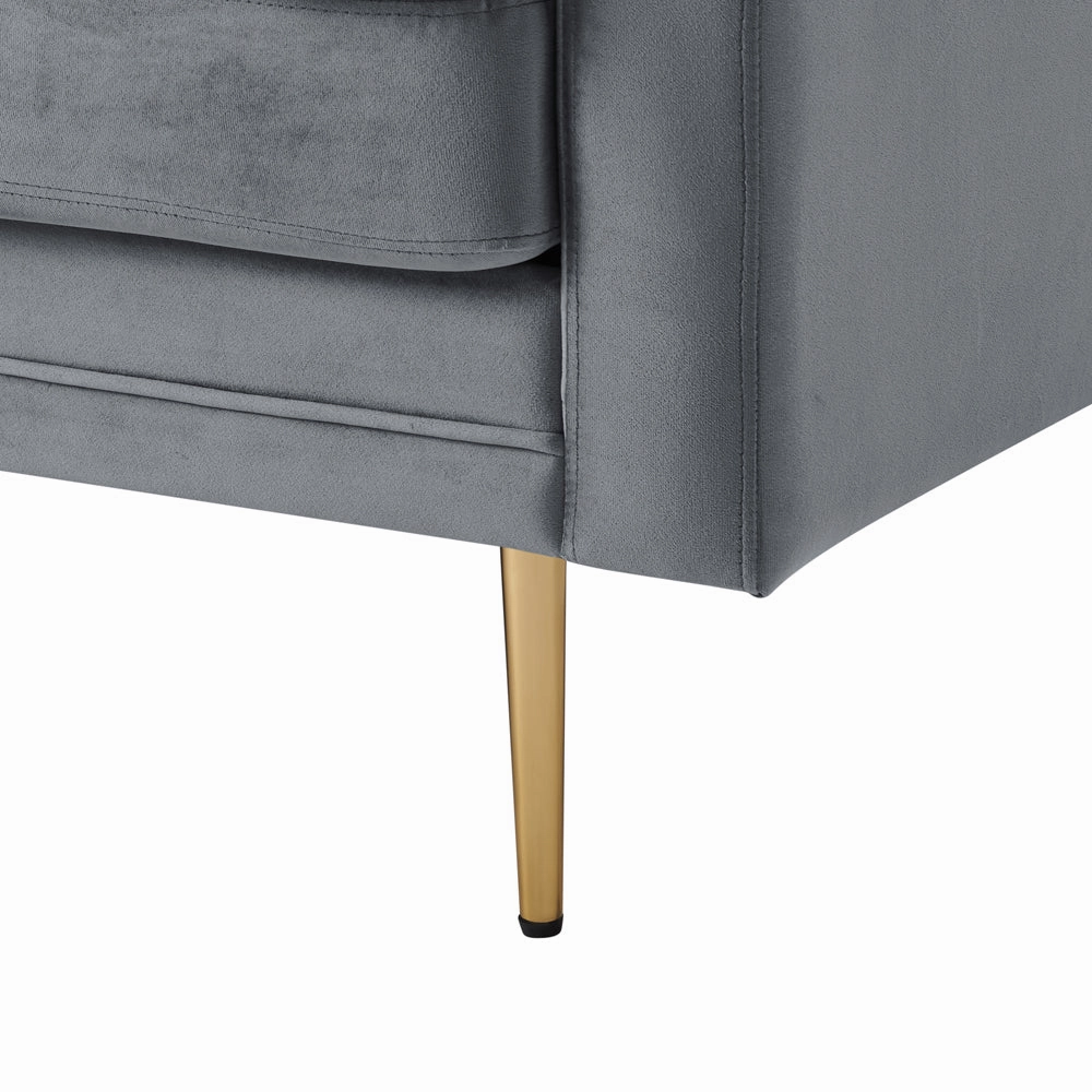 Pelham Grey Velvet Fabric Sofa