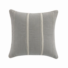 Pembroke Stripe 100% Linen Grey Cushion
