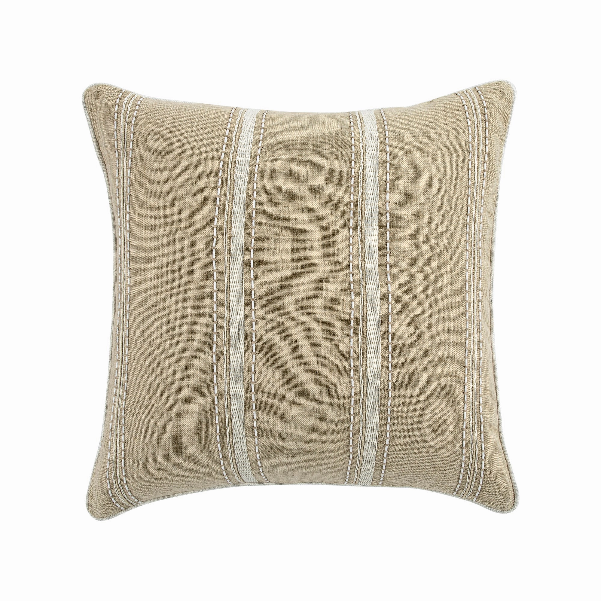 Pembroke Stripe 100% Linen Oatmeal Cushion