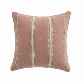 Pembroke Stripe 100% Linen Pink Cushion