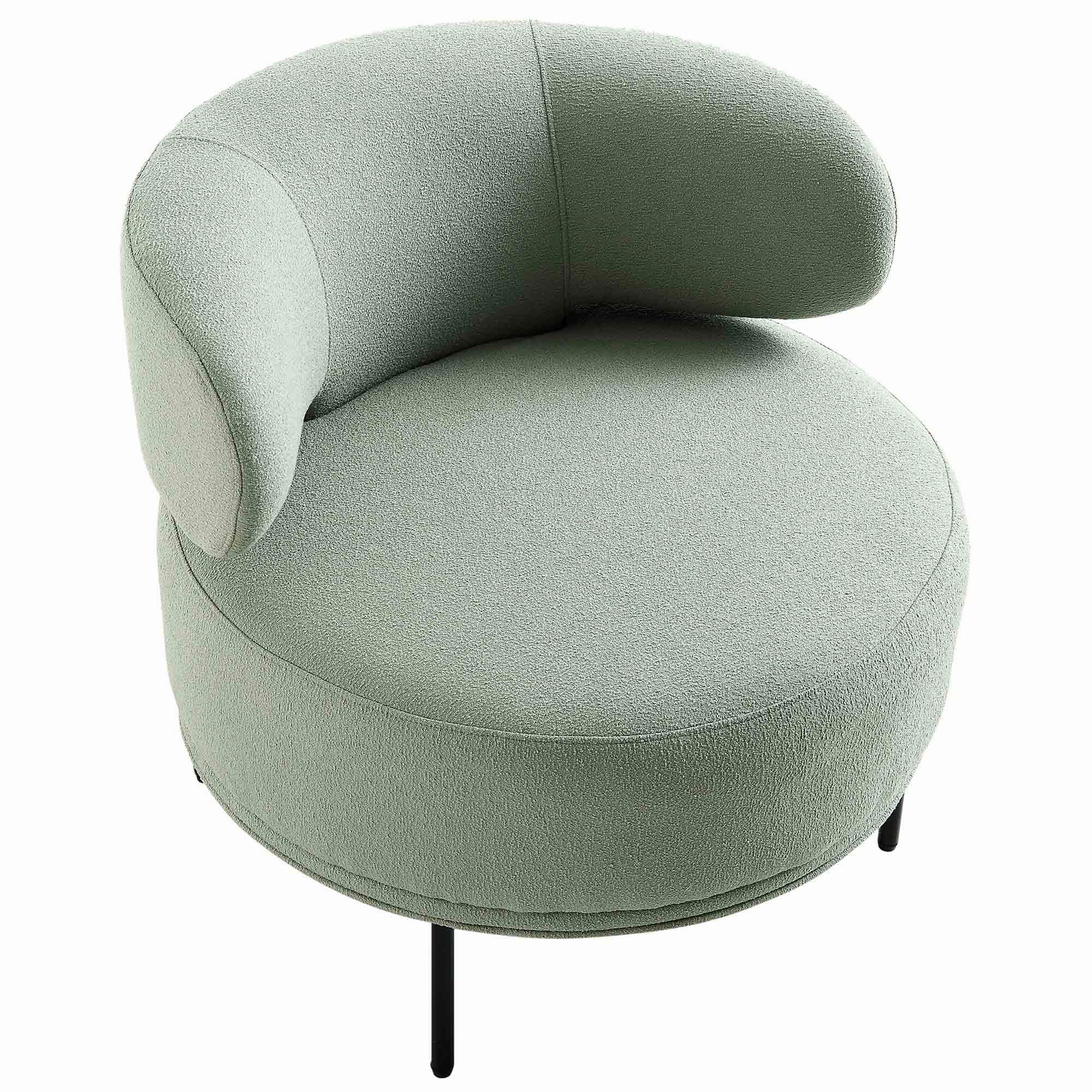 Penn Sage Green Boucle Wing Back Accent Chair