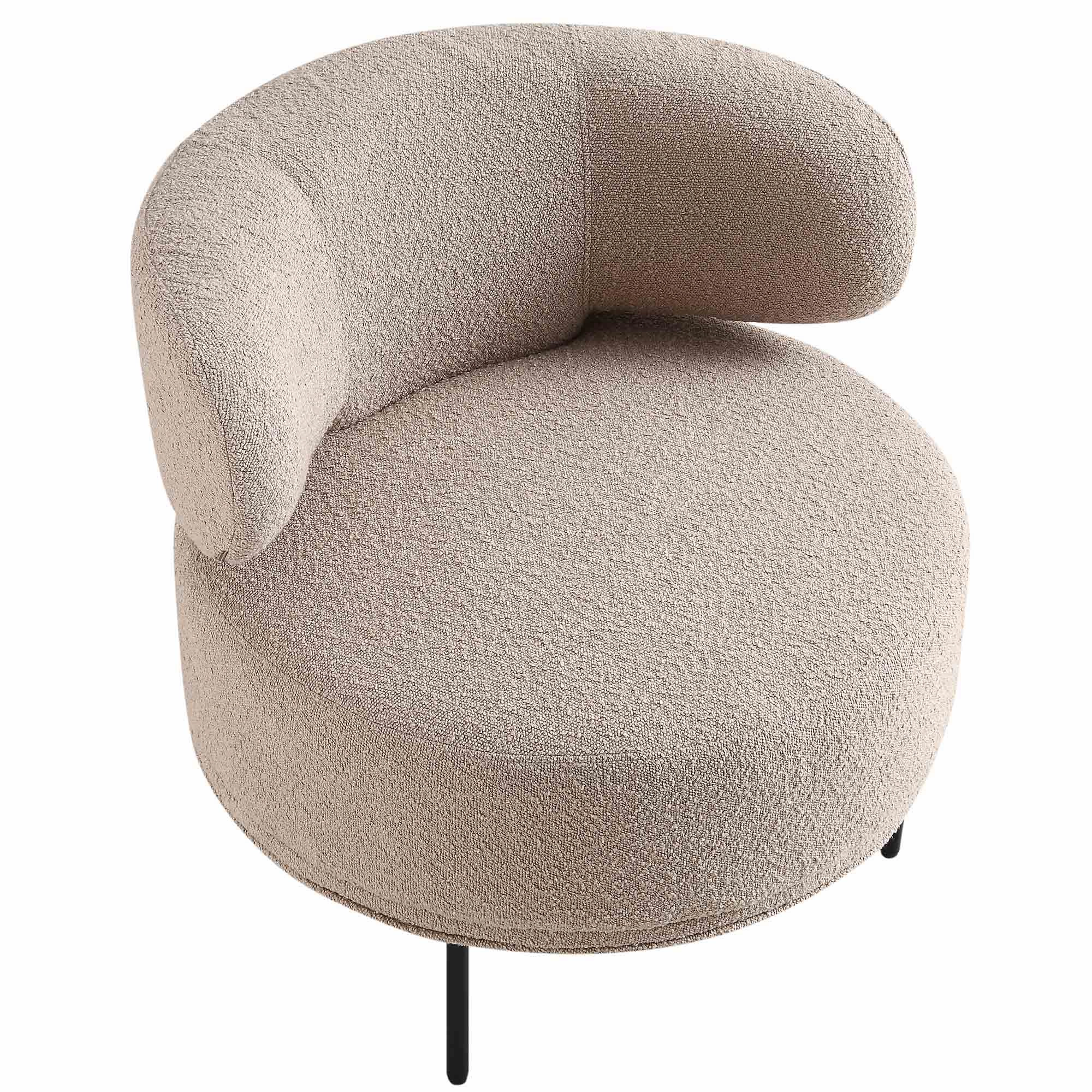 Penn Taupe Boucle Wing Back Accent Chair