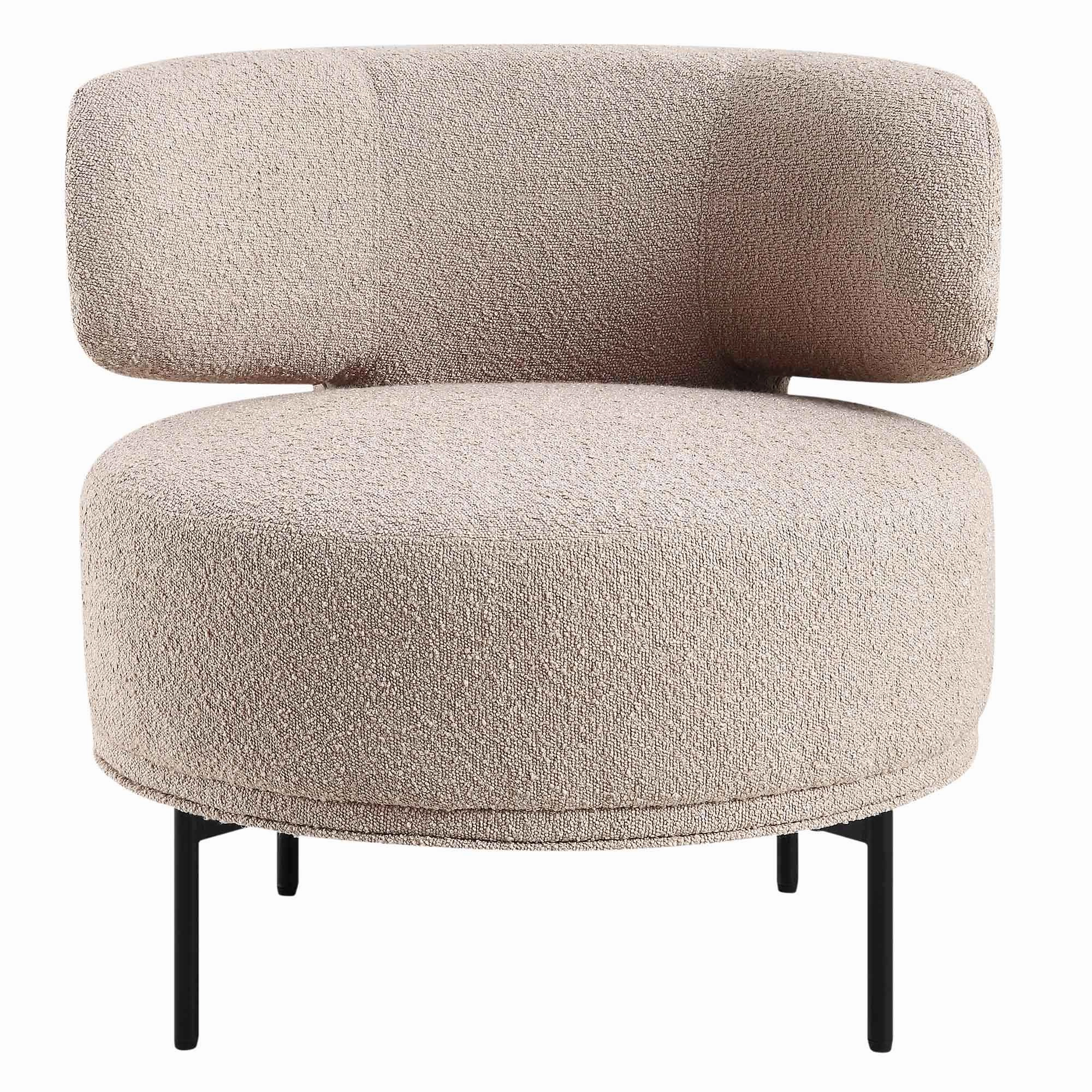 Penn Taupe Boucle Wing Back Accent Chair