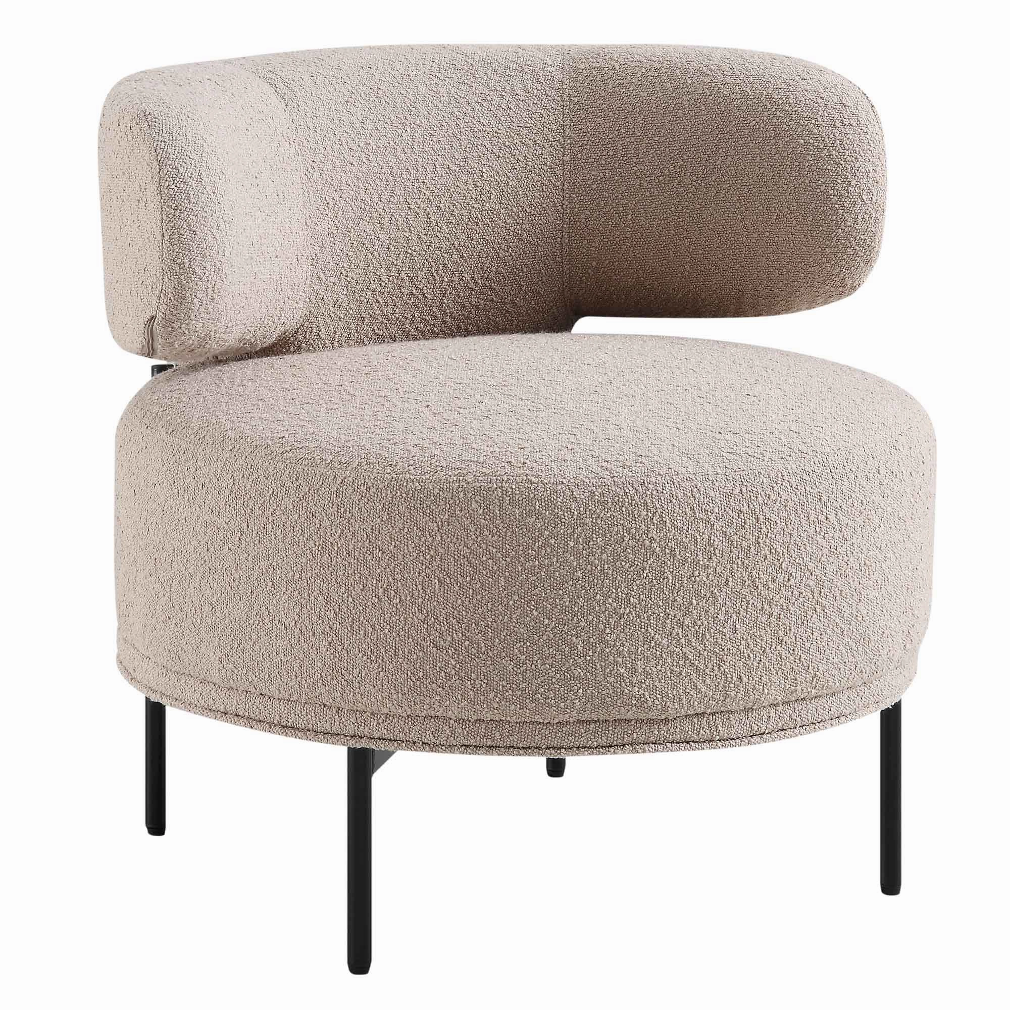 Penn Taupe Boucle Wing Back Accent Chair