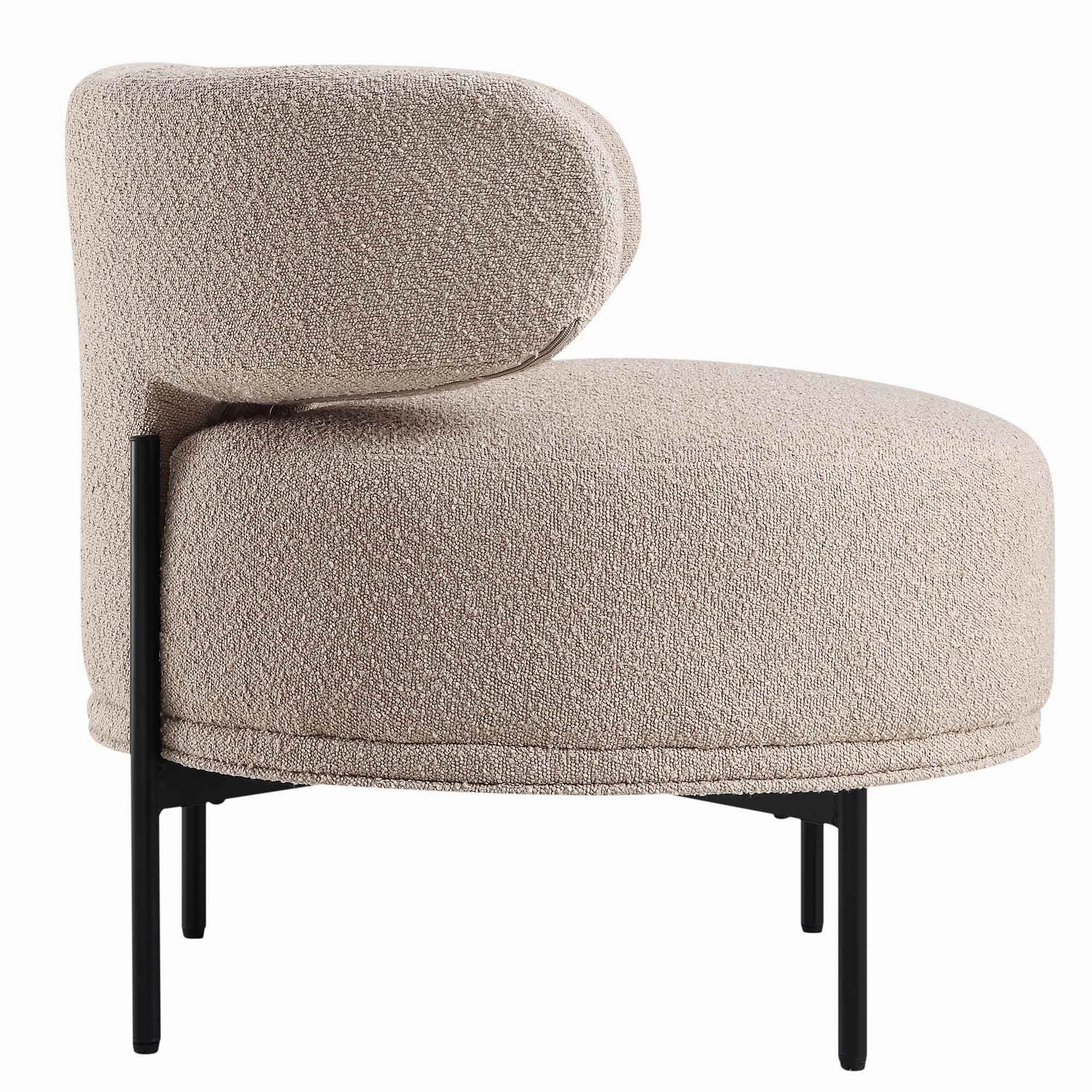 Penn Taupe Boucle Wing Back Accent Chair