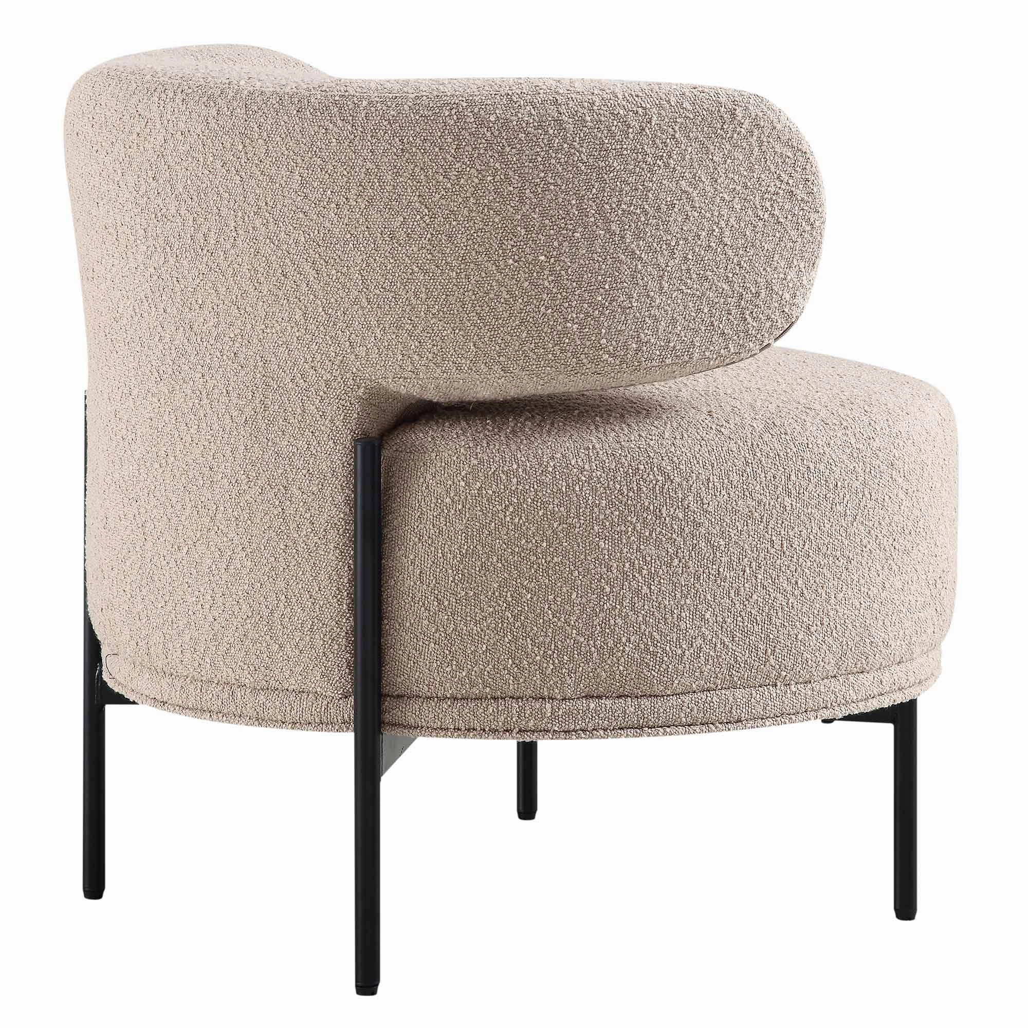 Penn Taupe Boucle Wing Back Accent Chair