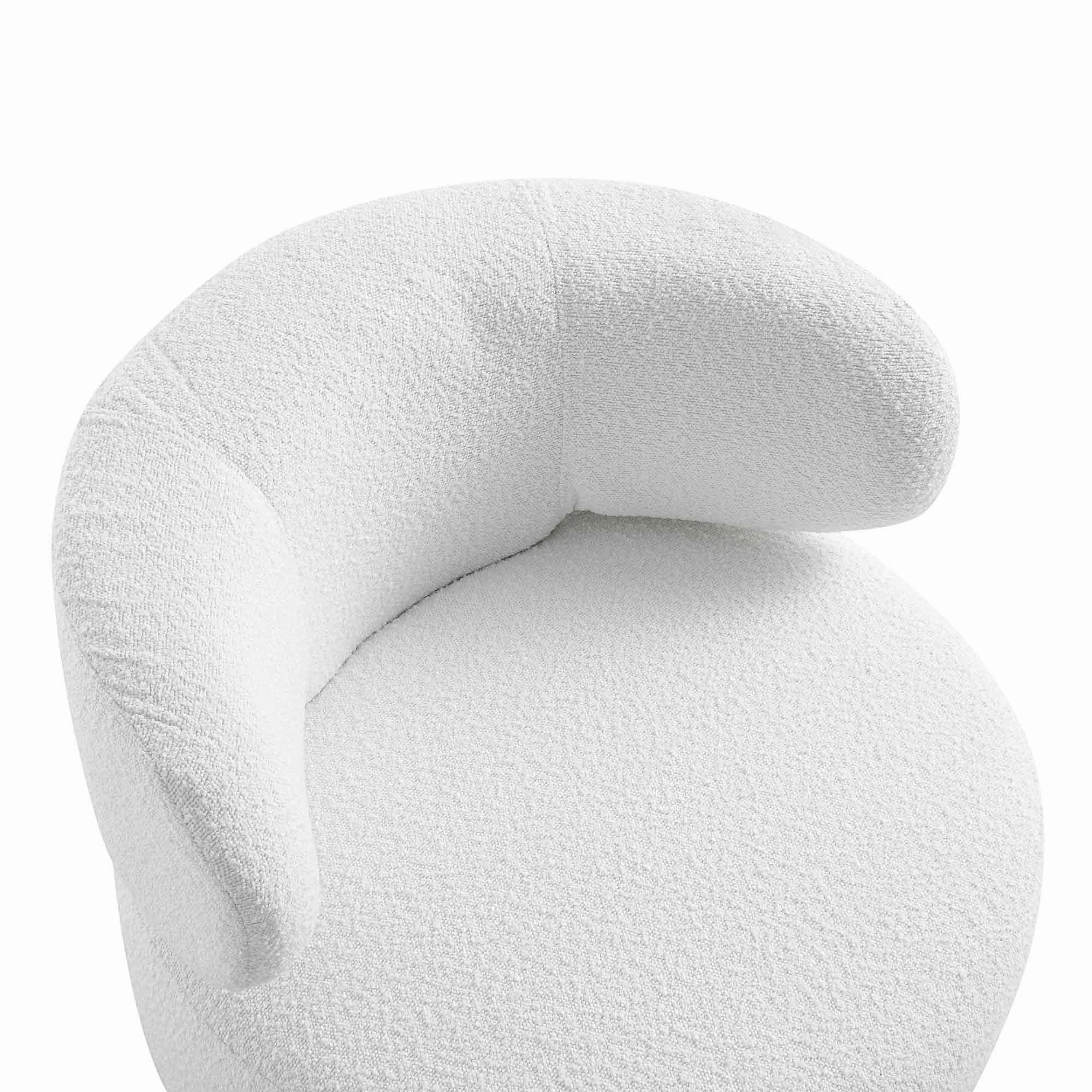 Penn White Boucle Wing Back Accent Chair