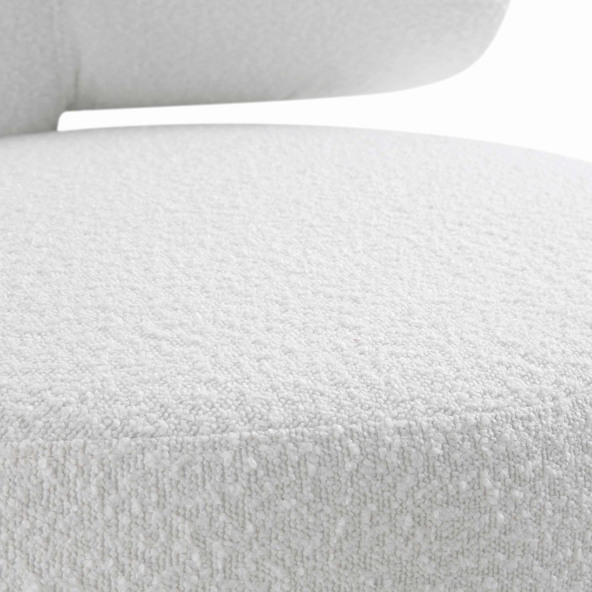 Penn White Boucle Wing Back Accent Chair