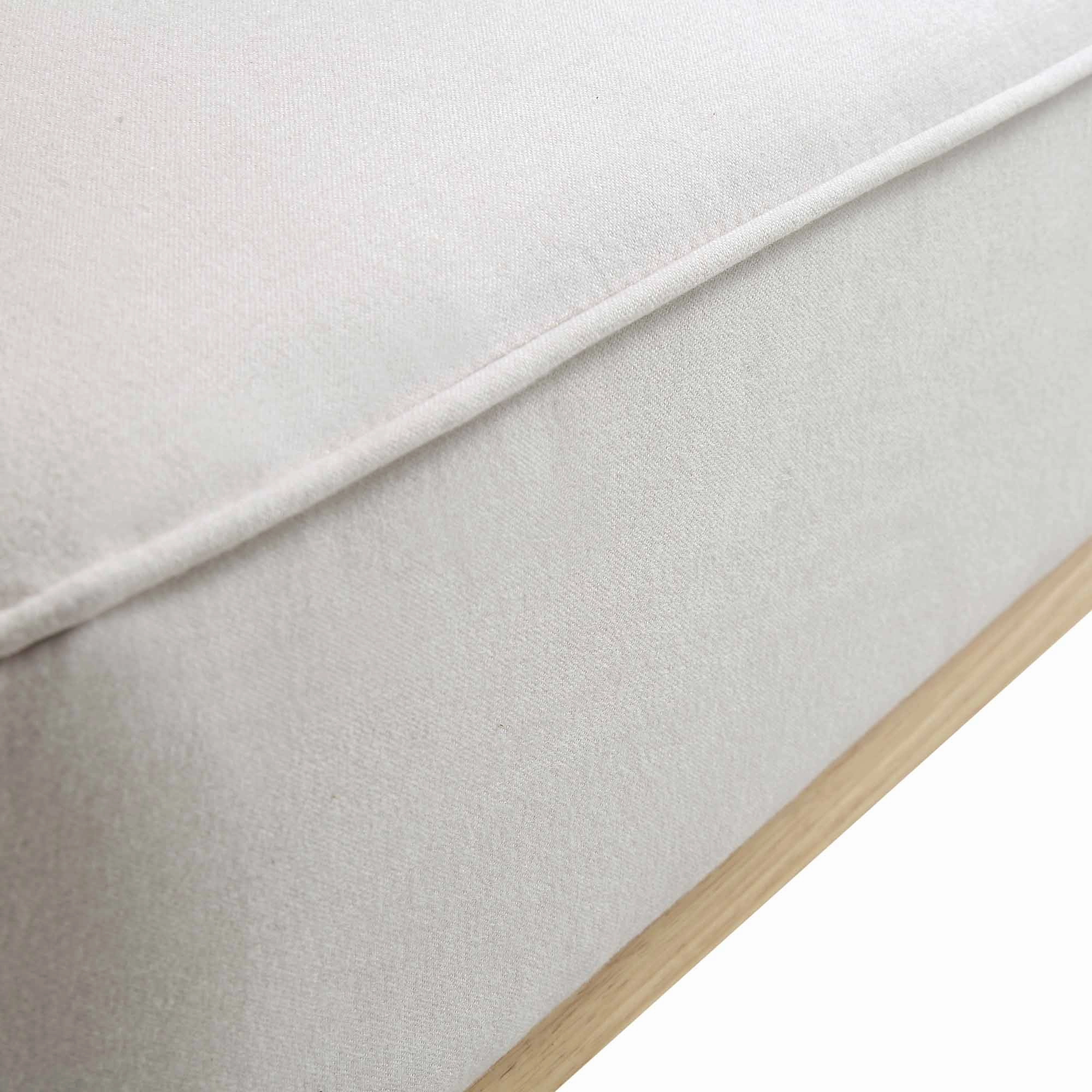 Pienza Cane Sofa Bed, Beige Woven Fabric with Natural Solid Oak Frame