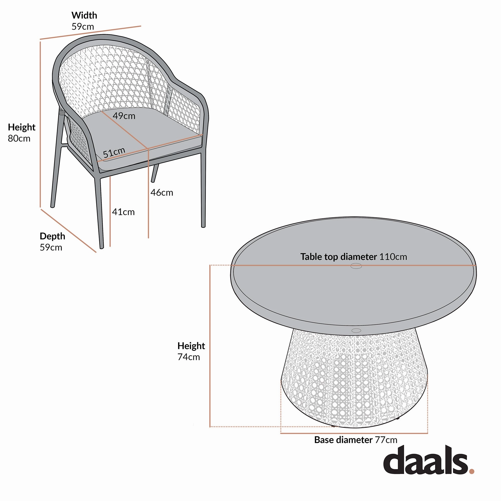Pienza Outdoor Rattan 4-Seater Round Dining Set, Sage Green Fabric with Light Walnut Frame