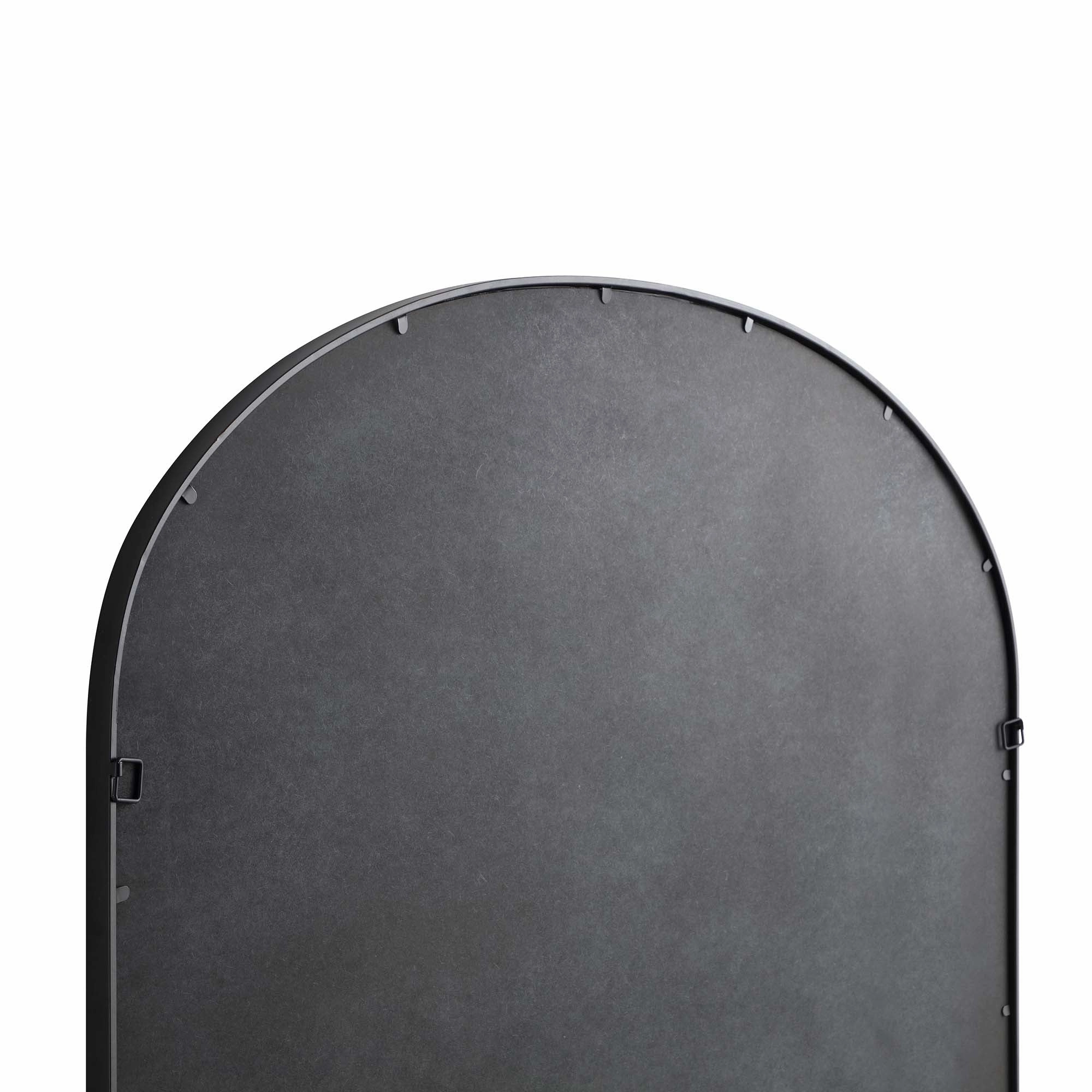 Portobello Arched Full Length Metal Frame Window Mirror 180 x 140 cm, Black