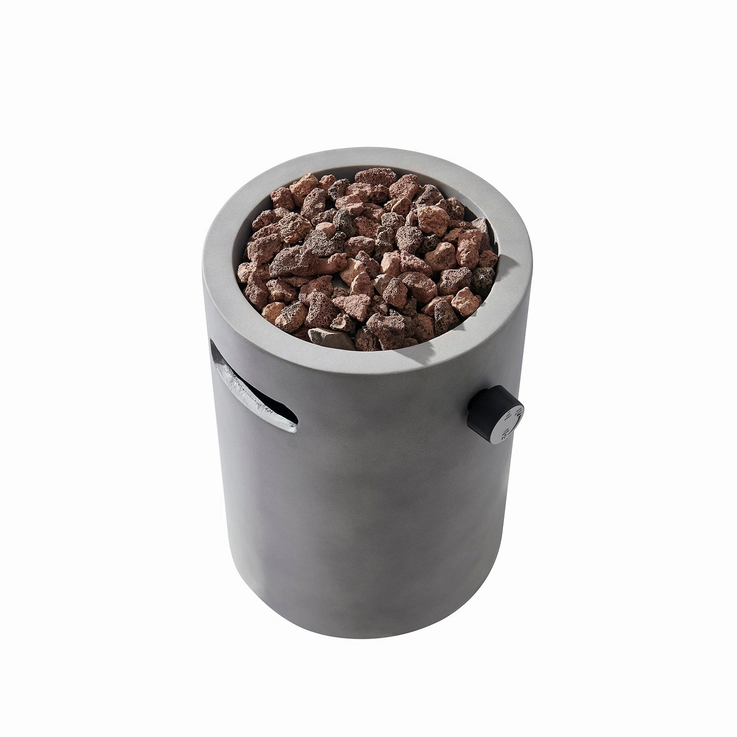 Real Concrete Cylinder Tabletop Fire Pit Lantern 13.6 (34.5 cm) Tall