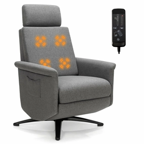 Recliner Chair with Vibration Massage, 360 Degree Swivel Reclining Sofa Chair, Adjustable Headrest & Footrest recliner chair, sleeper chair