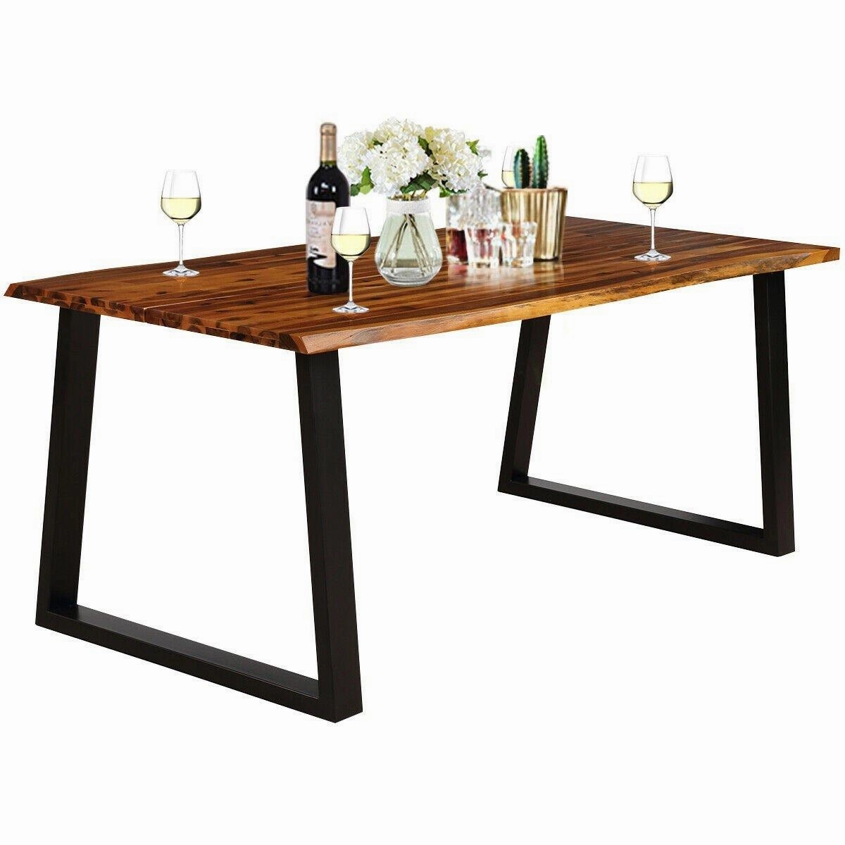 Rectangular Acacia Wood Dining Table Rustic Indoor & Outdoor Furniture