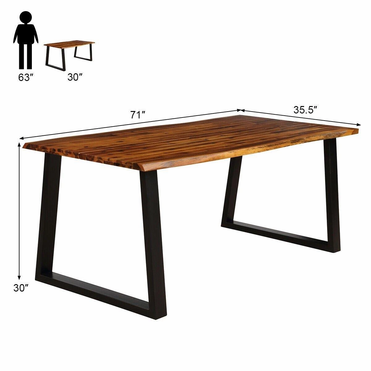 Rectangular Acacia Wood Dining Table Rustic Indoor & Outdoor Furniture