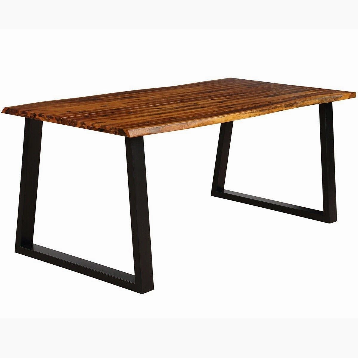 Rectangular Acacia Wood Dining Table Rustic Indoor & Outdoor Furniture kitchen towel, placemats