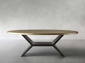 Recycled Metal Dining Table with Vertex Base