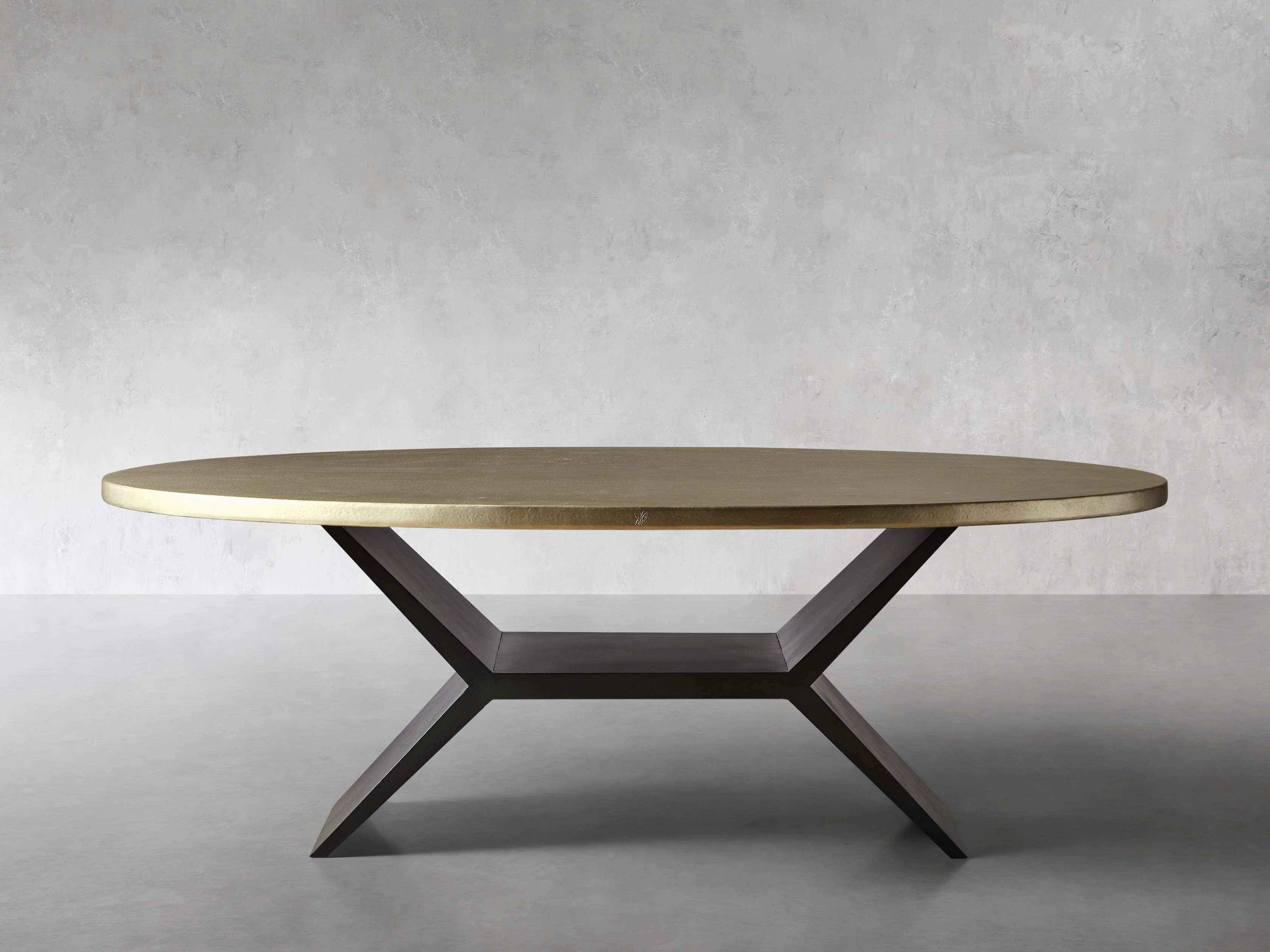 Recycled Metal Dining Table with Vertex Base
