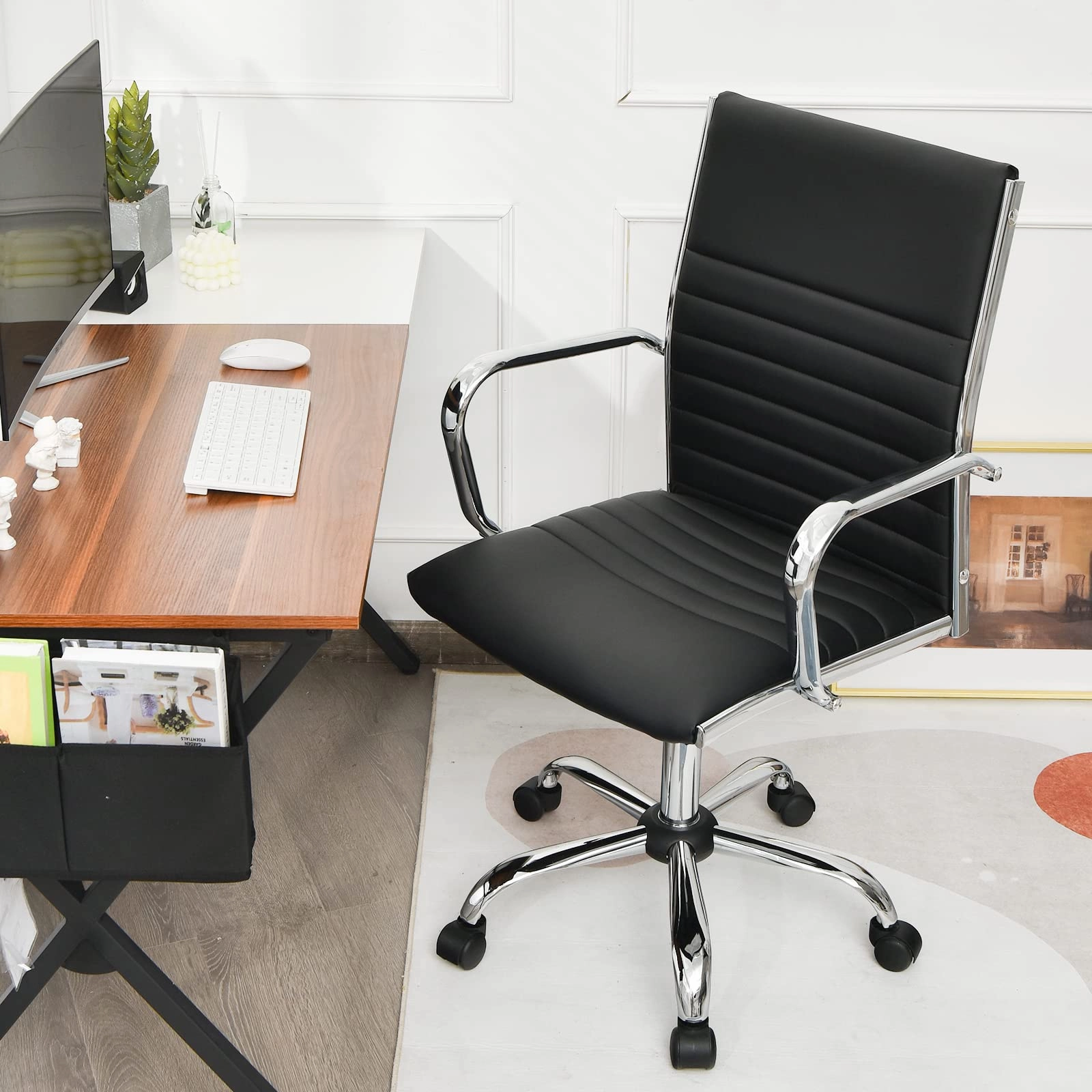 Ribbed Office Chair, Ergonomic High Back Executive Conference Chair