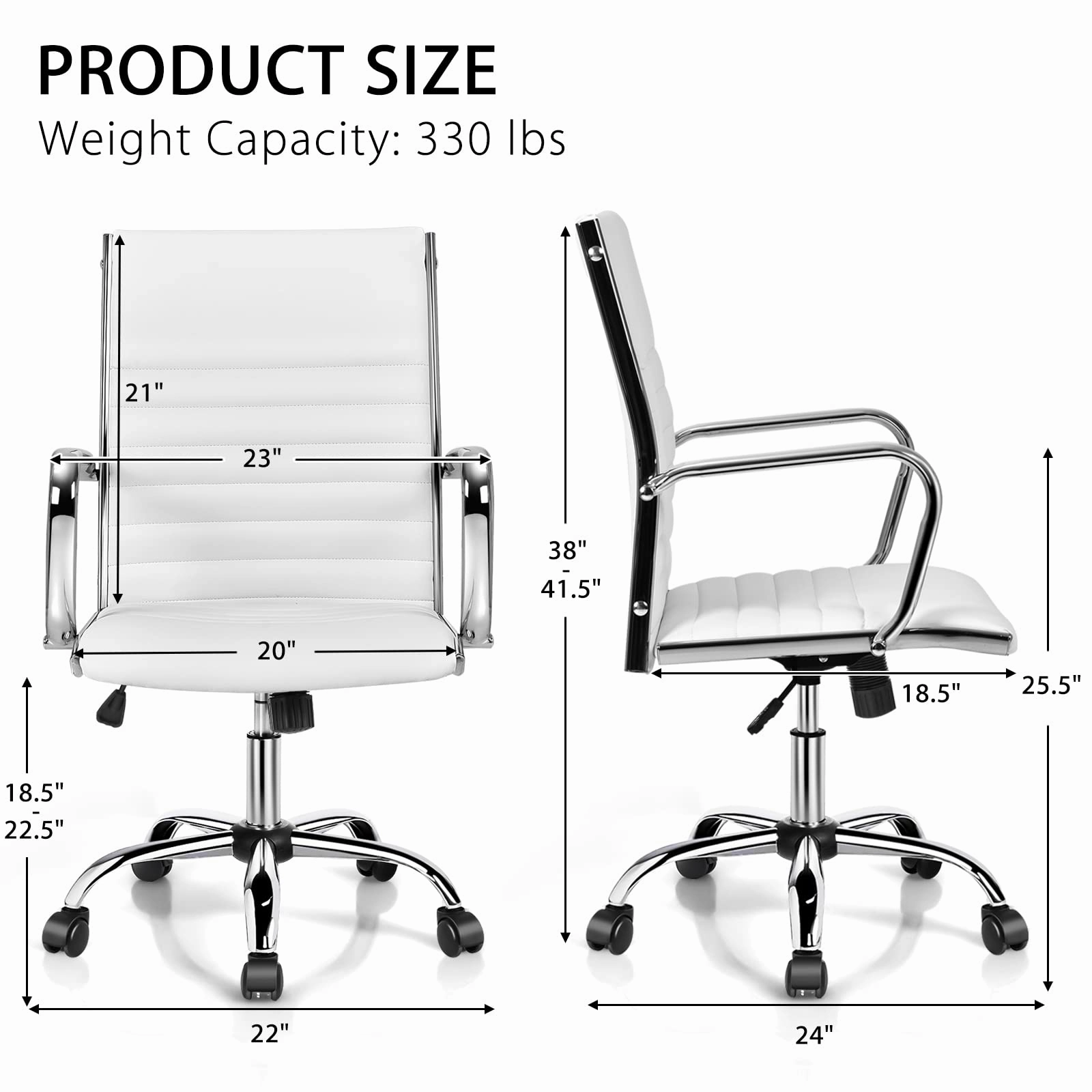 Ribbed Office Chair, Ergonomic High Back Executive Conference Chair