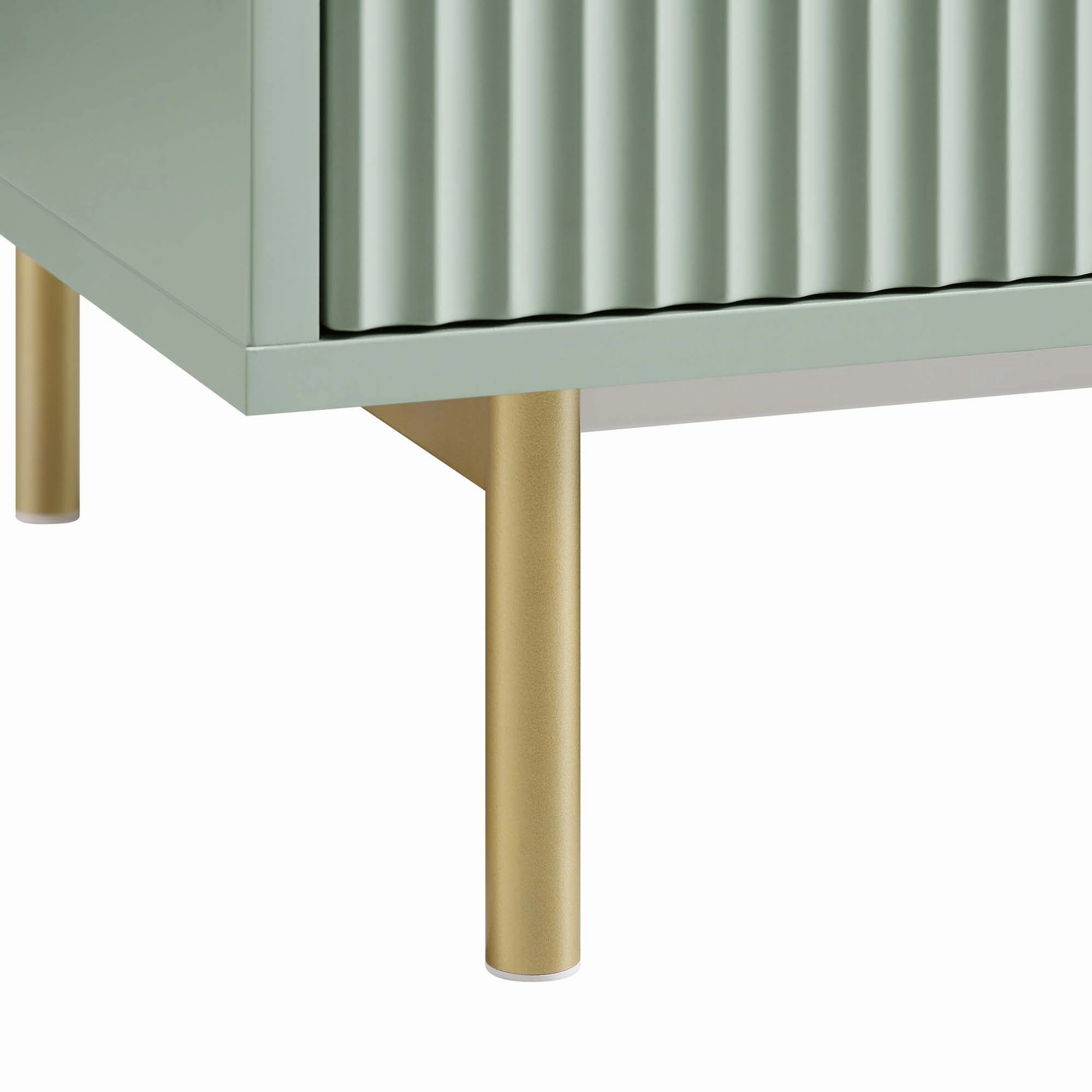Richmond Ridged Tall Bookcase with Doors, Matte Sage Green