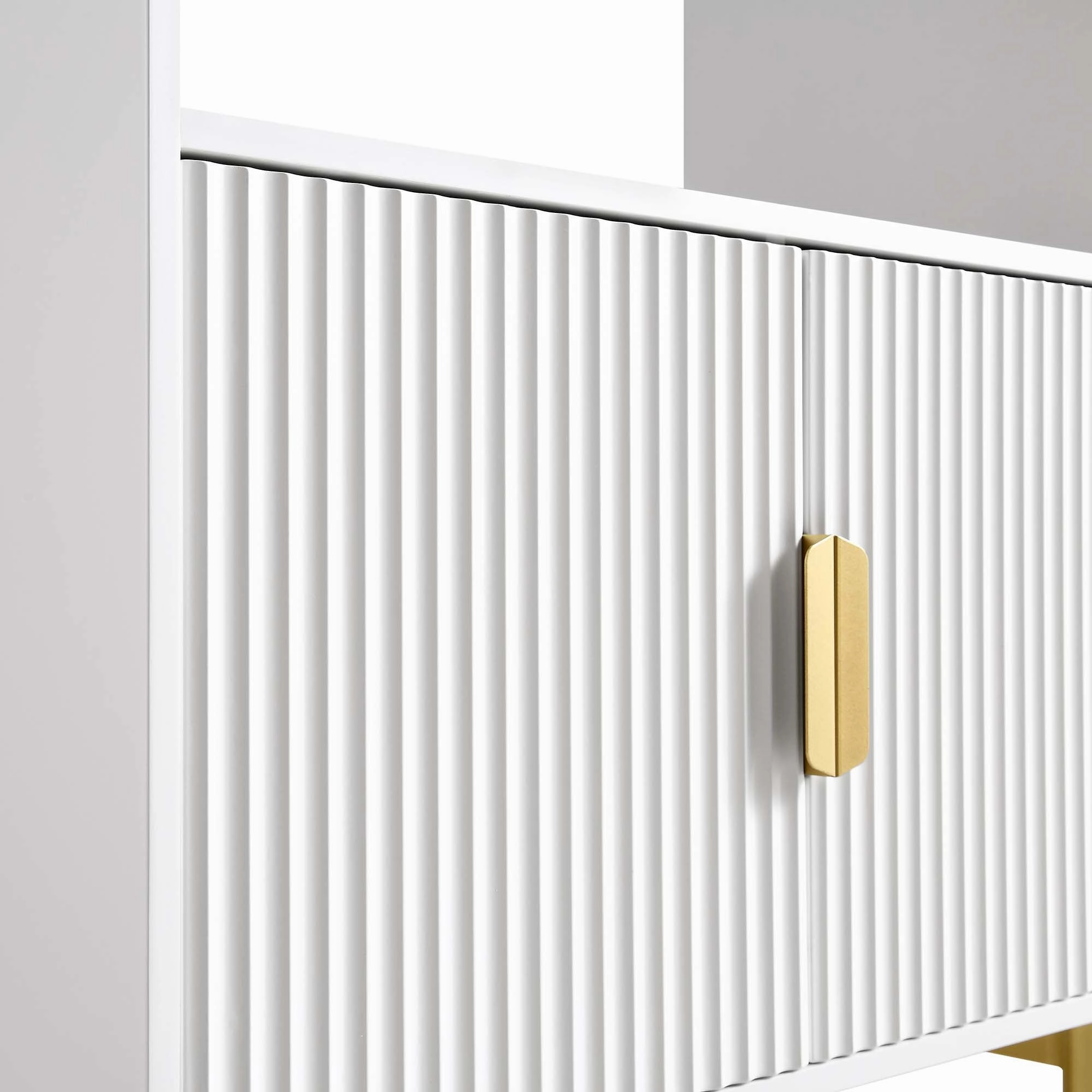 Richmond Ridged Tall Bookcase with Doors, Matte White