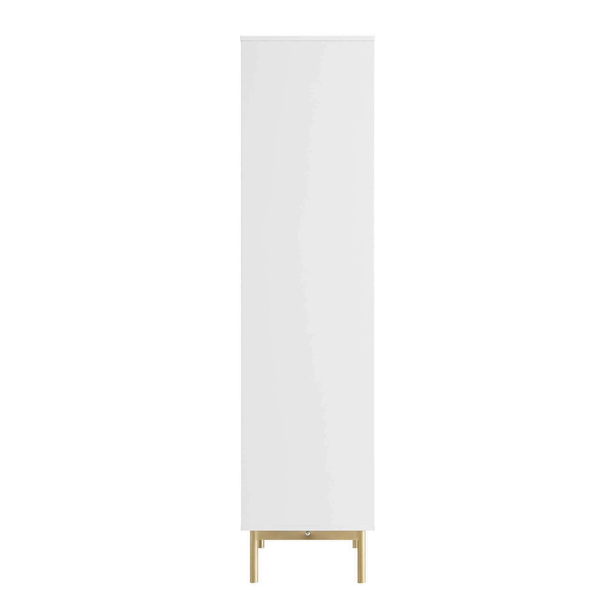 Richmond Ridged Tall Bookcase with Doors, Matte White