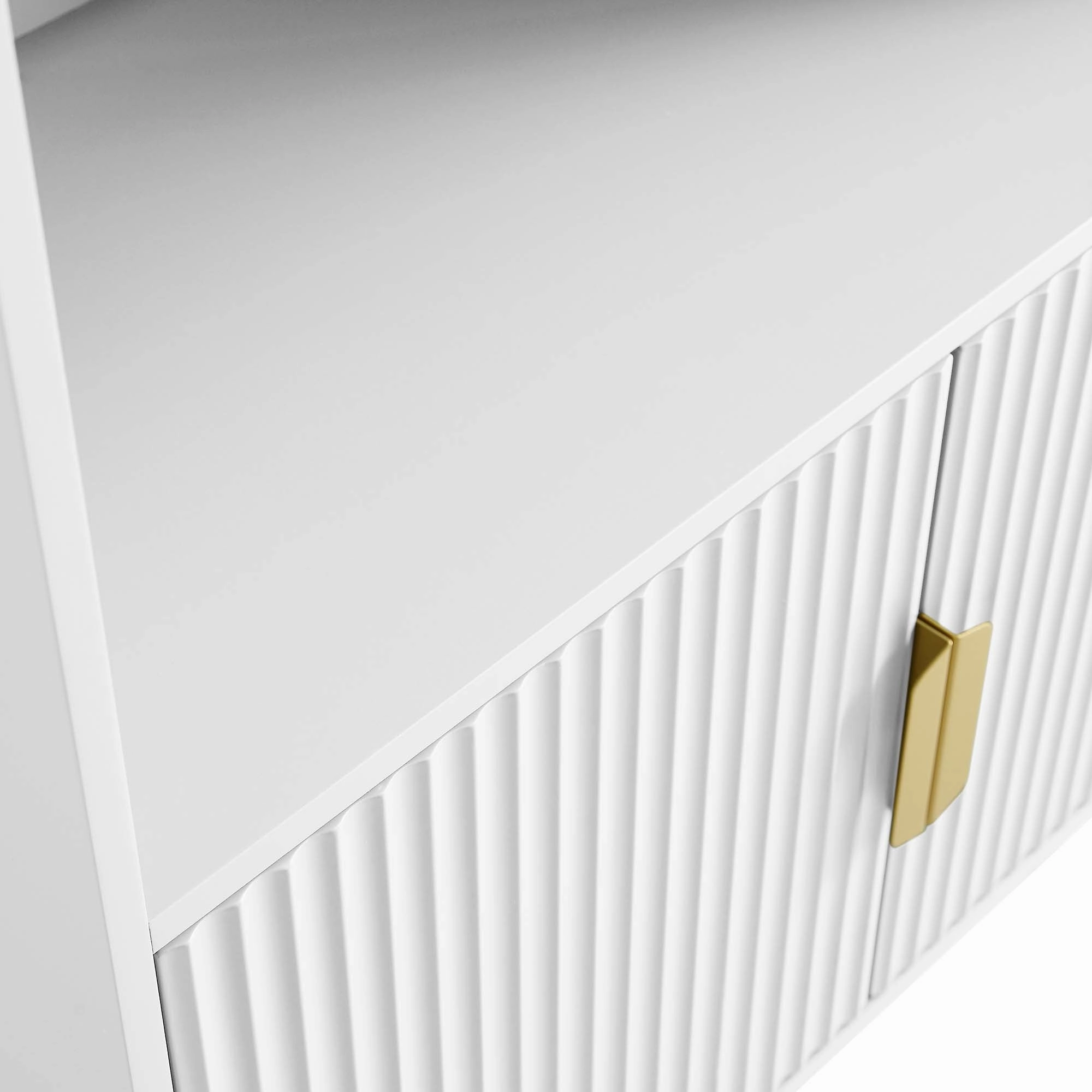 Richmond Ridged Tall Bookcase with Doors, Matte White