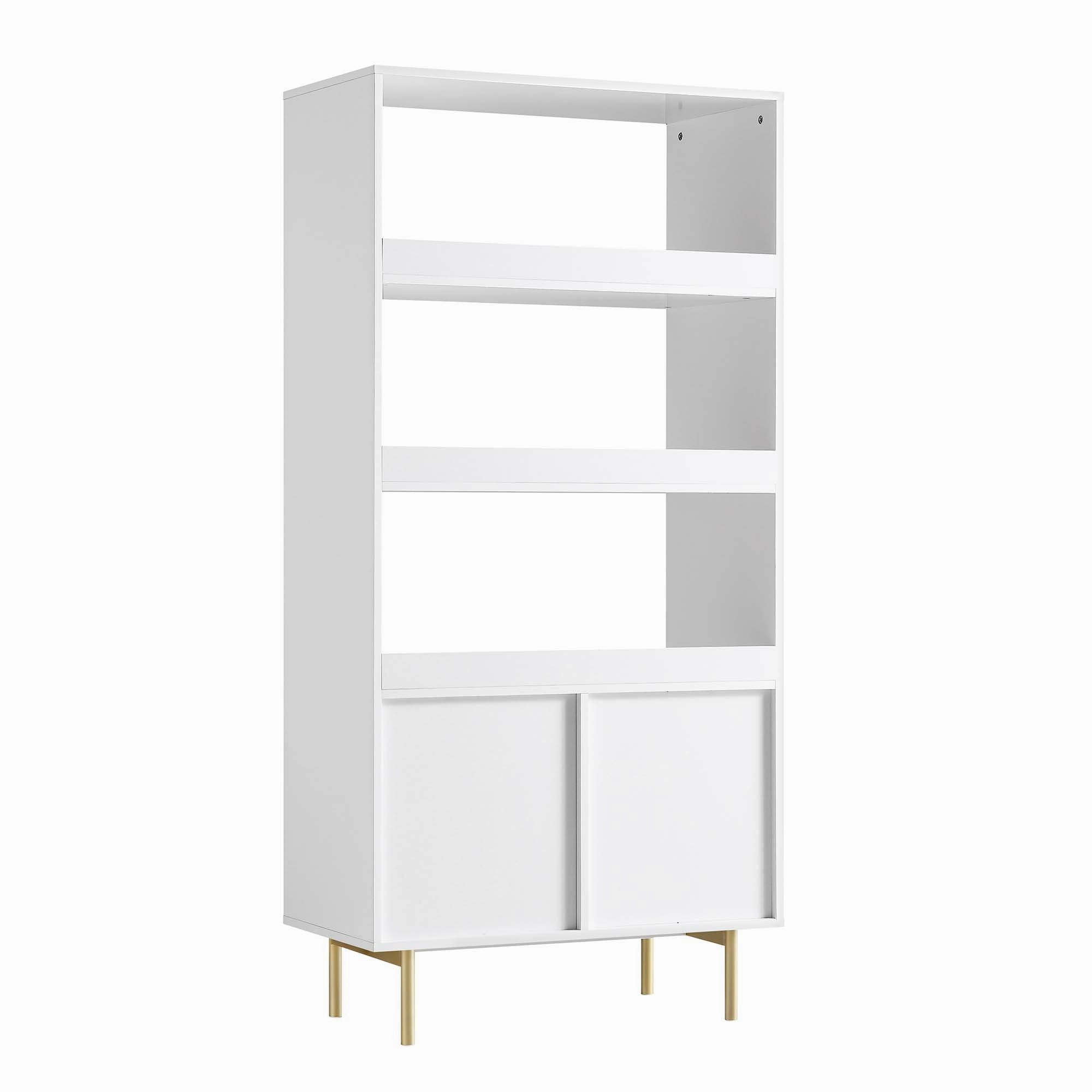 Richmond Ridged Tall Bookcase with Doors, Matte White