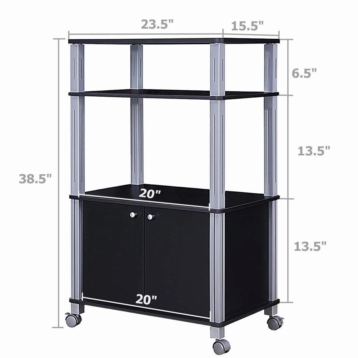 Rolling Kitchen Bakers Rack Microwave Oven Stand