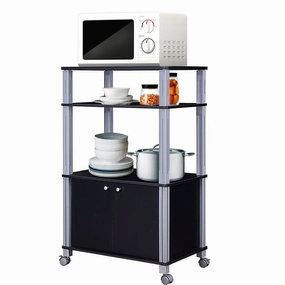 Rolling Kitchen Bakers Rack Microwave Oven Stand kitchen towel, placemats