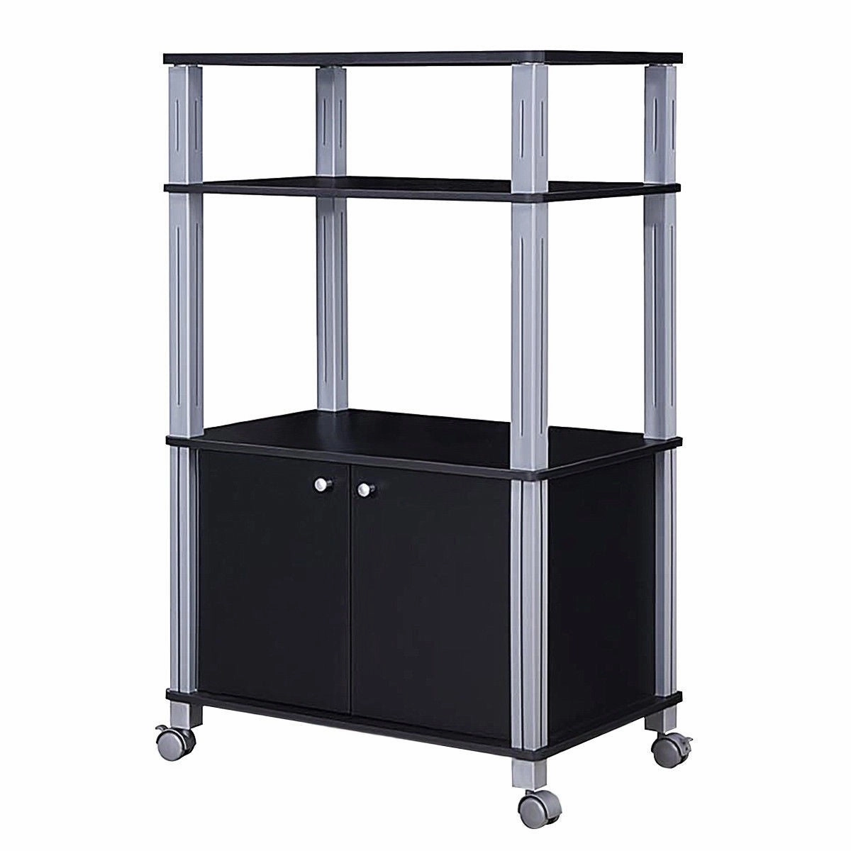 Rolling Kitchen Bakers Rack Microwave Oven Stand