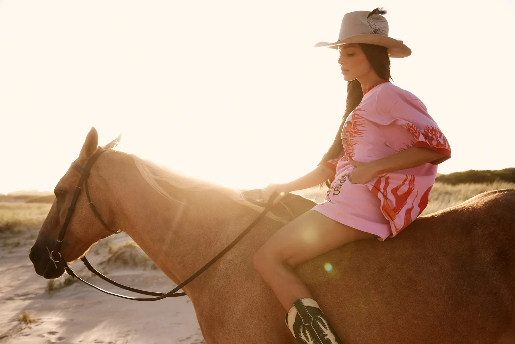 SABBI Flaming Cowboy Chido Shorts - Pink