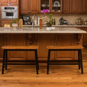Saddle Wood 24-Inch Counter Dining Bench (Set of 2) - NH320692 kitchen accessories, table linens
