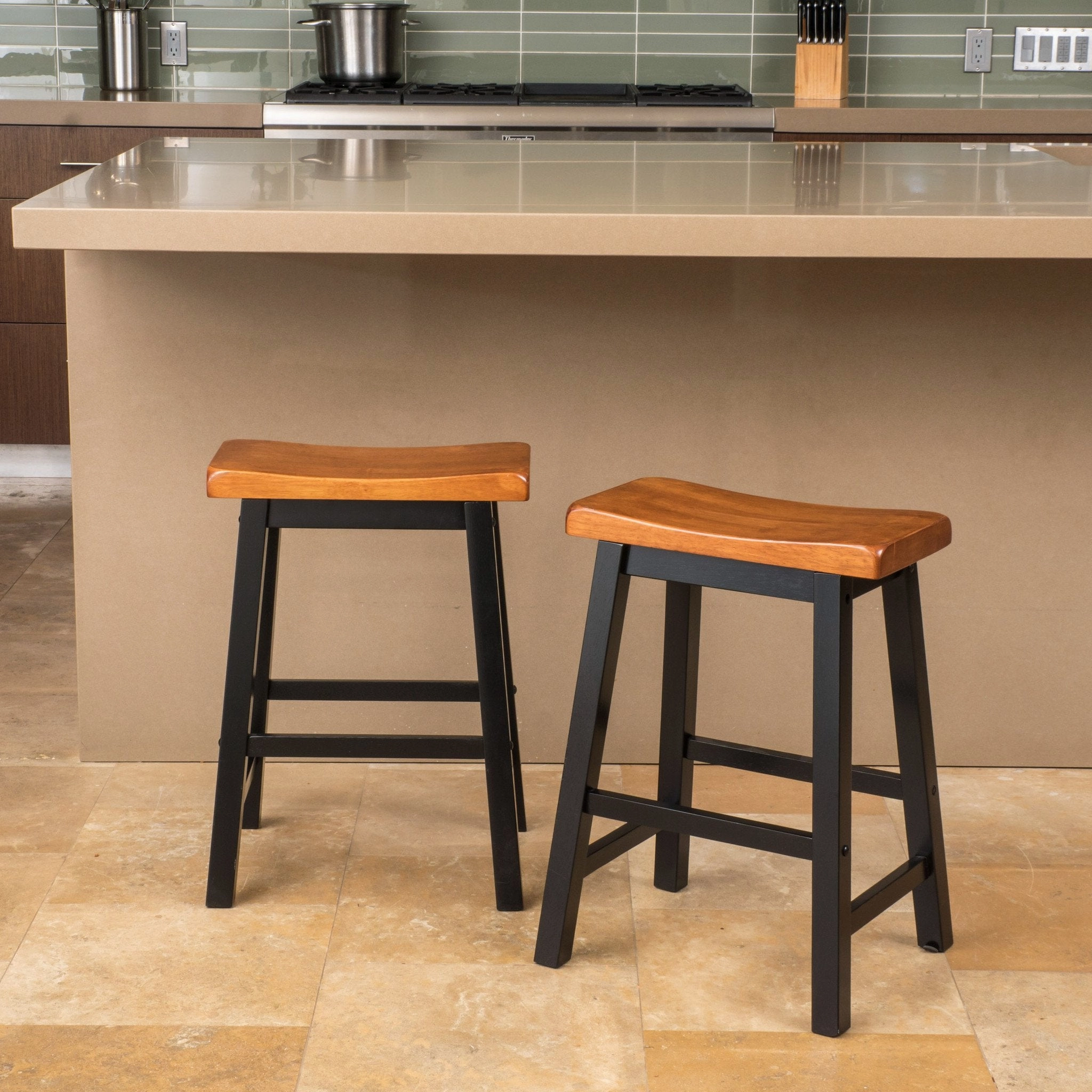 Saddle Wood 24-Inch Counter Stool (Set of 2) - NH620692 kitchen accessories, table linens