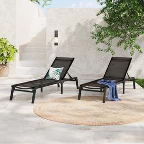 Salalh Outdoor Aluminum Folding Chaise Lounge, Set of 2 patio umbrella, gazebo