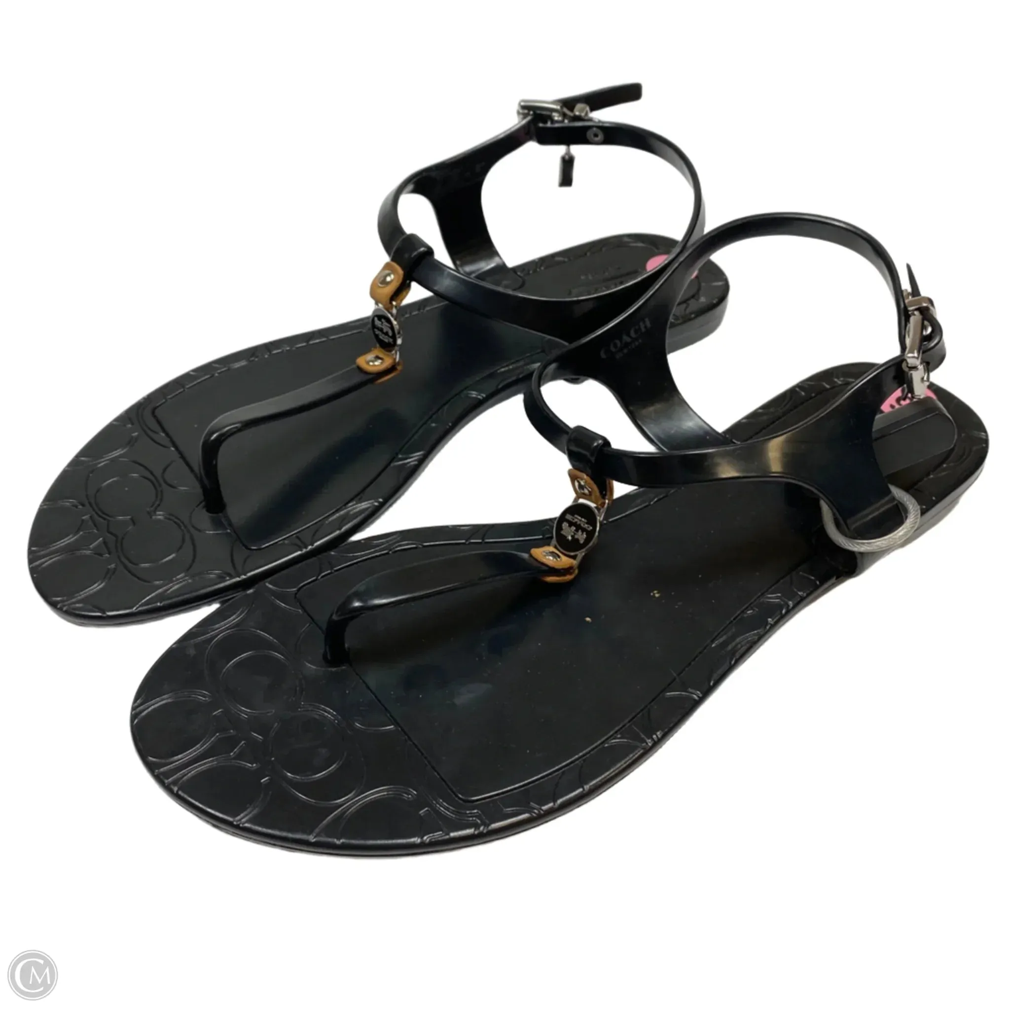 Sandals Designer By Coach In Black, Size: 9