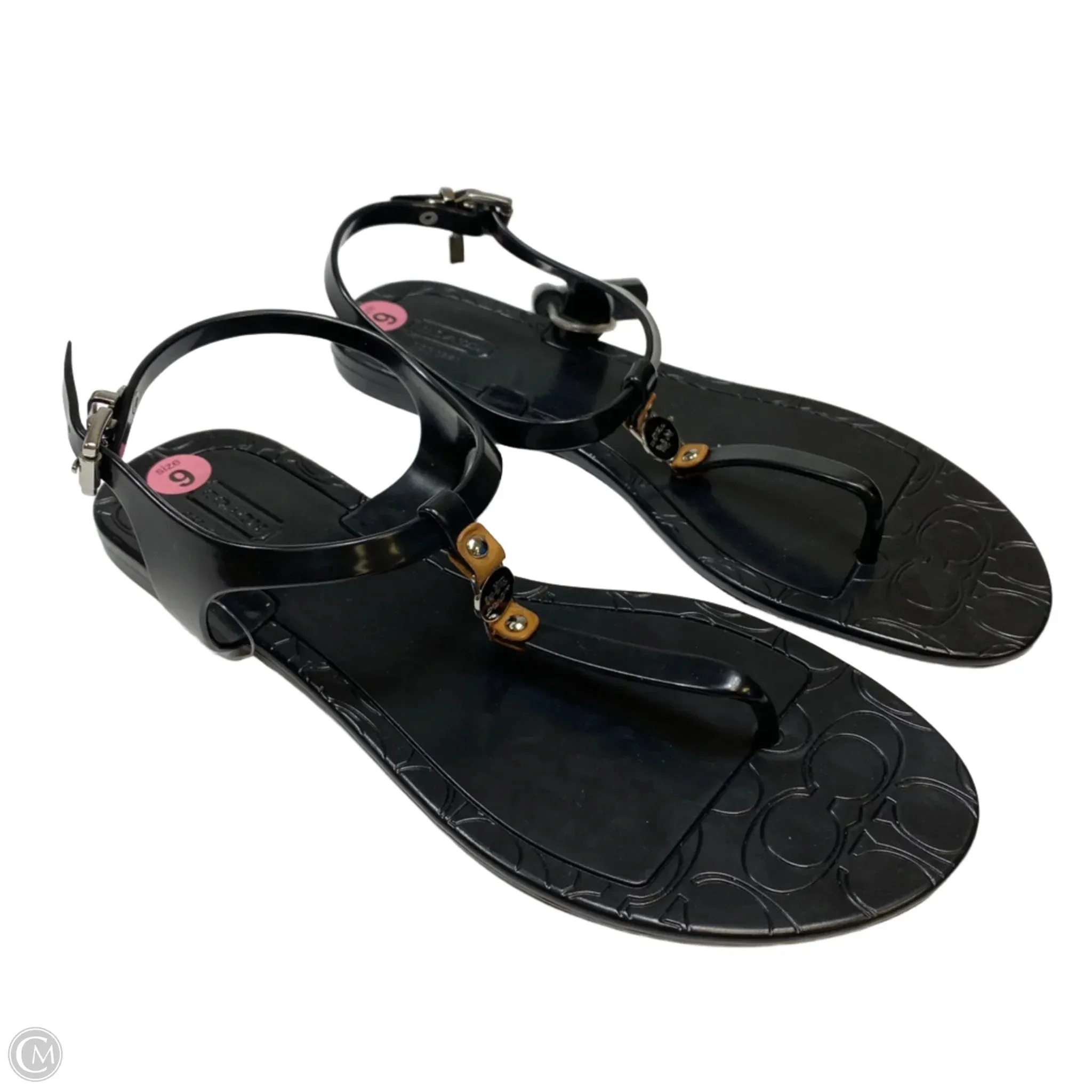 Sandals Designer By Coach In Black, Size: 9