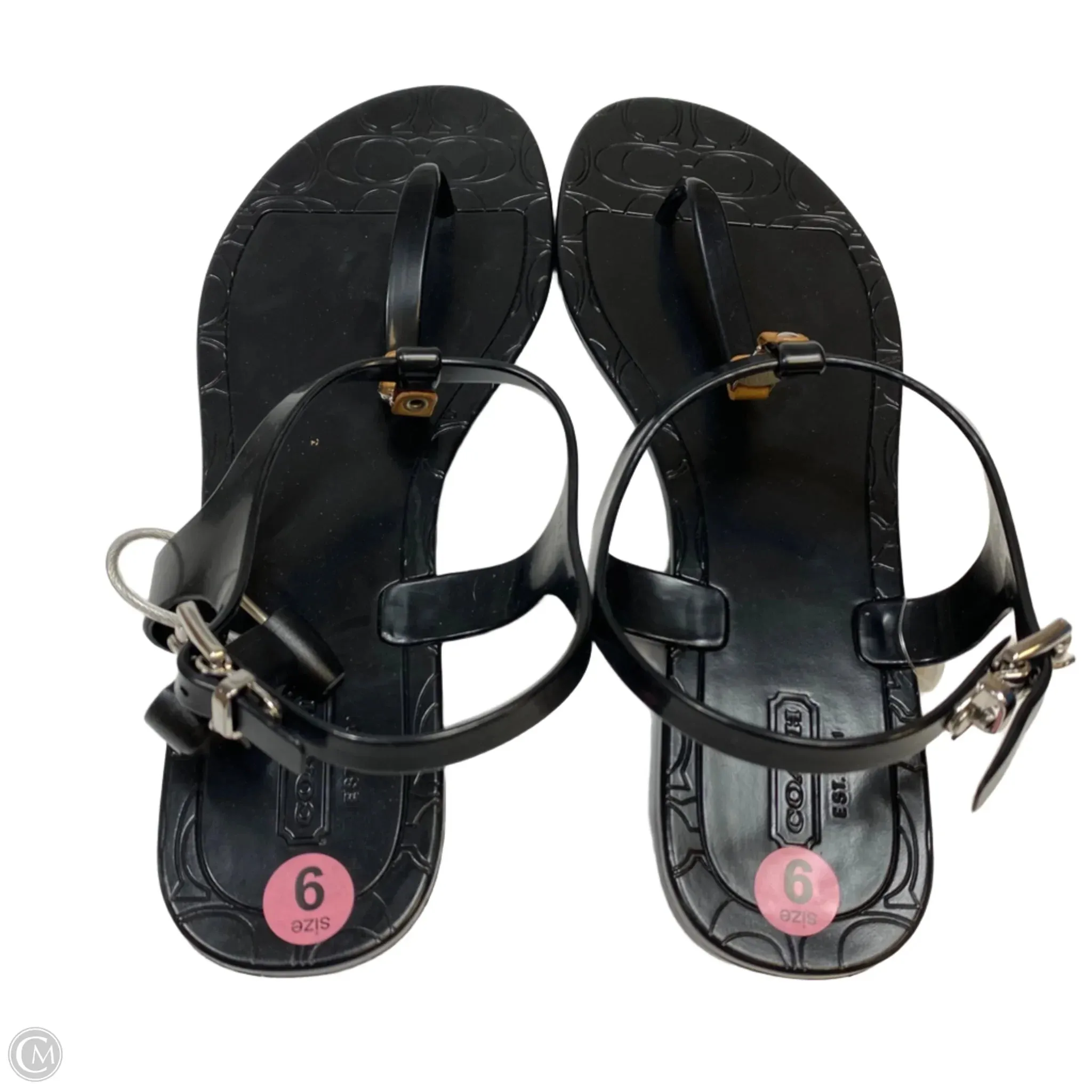 Sandals Designer By Coach In Black, Size: 9