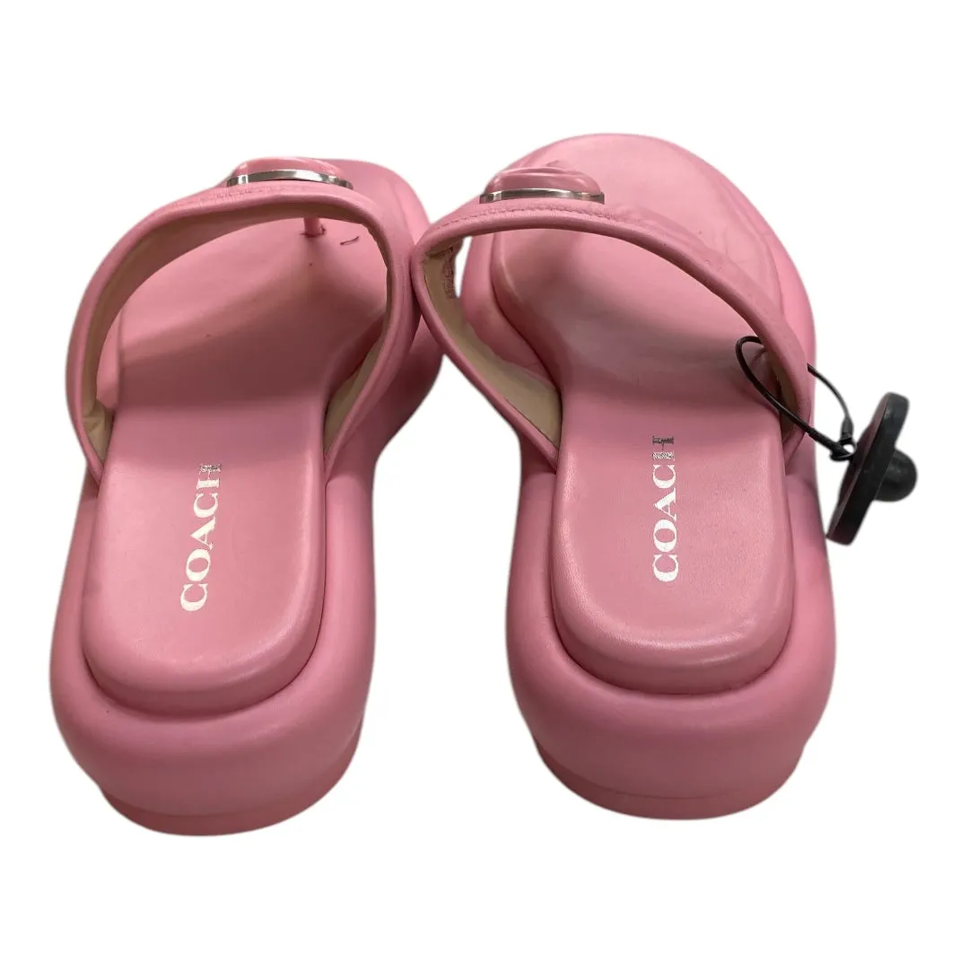 Sandals Designer By Coach In Pink, Size:8.5