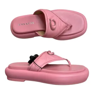 Sandals Designer By Coach In Pink, Size:8.5