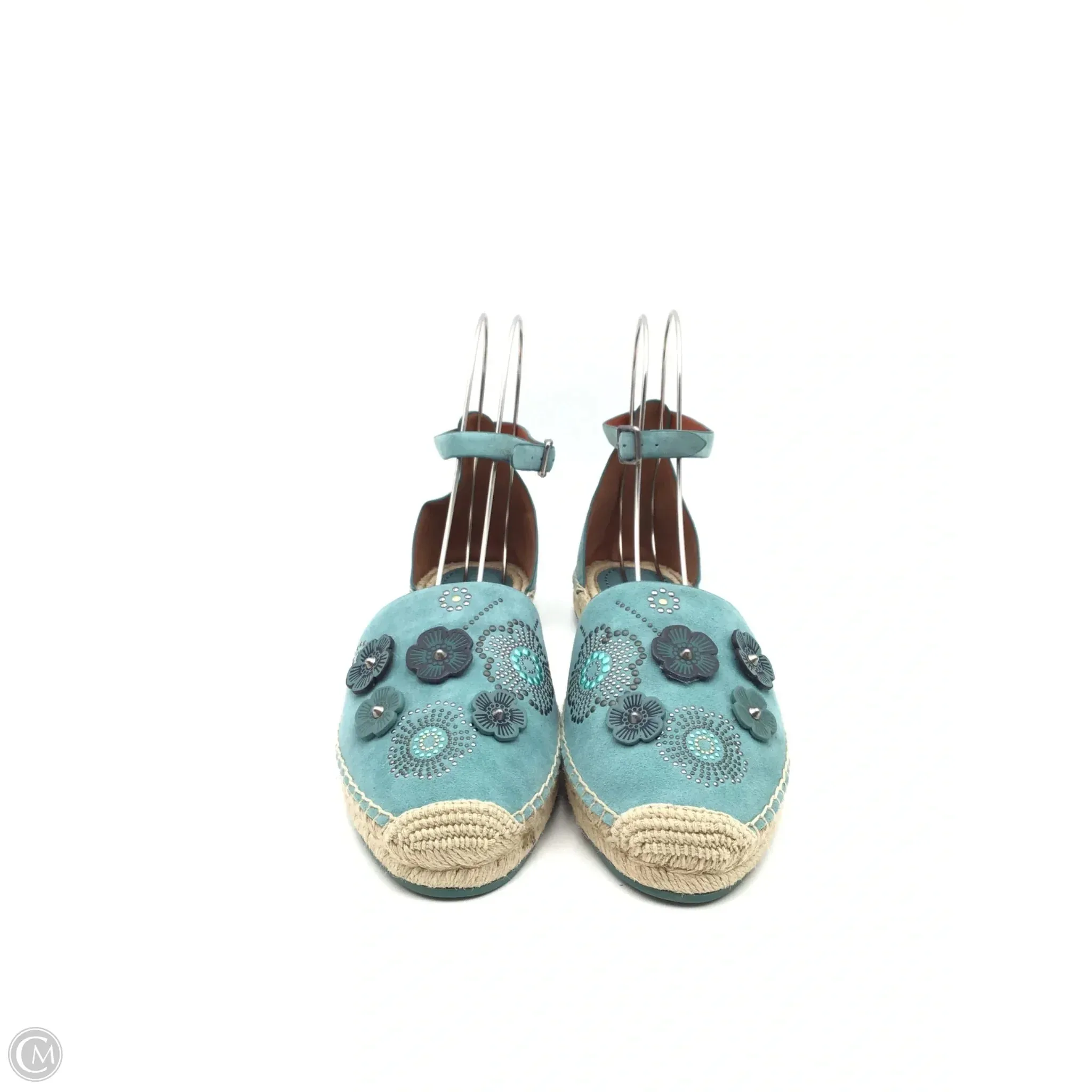 Sandals Designer By Coach In Teal, Size: 11
