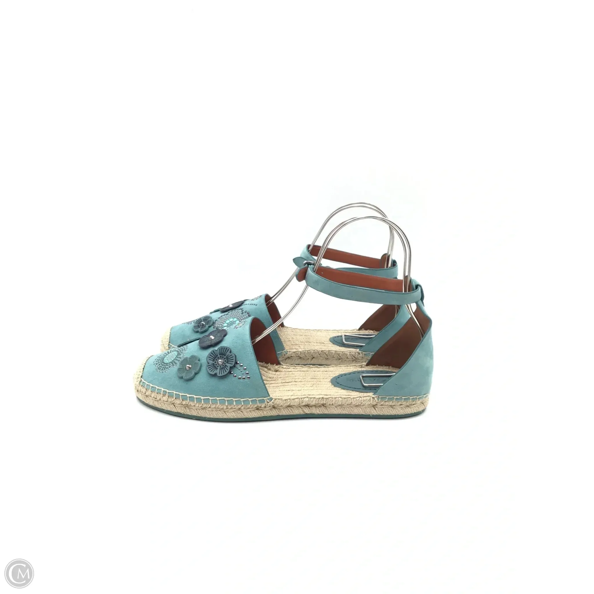 Sandals Designer By Coach In Teal, Size: 11
