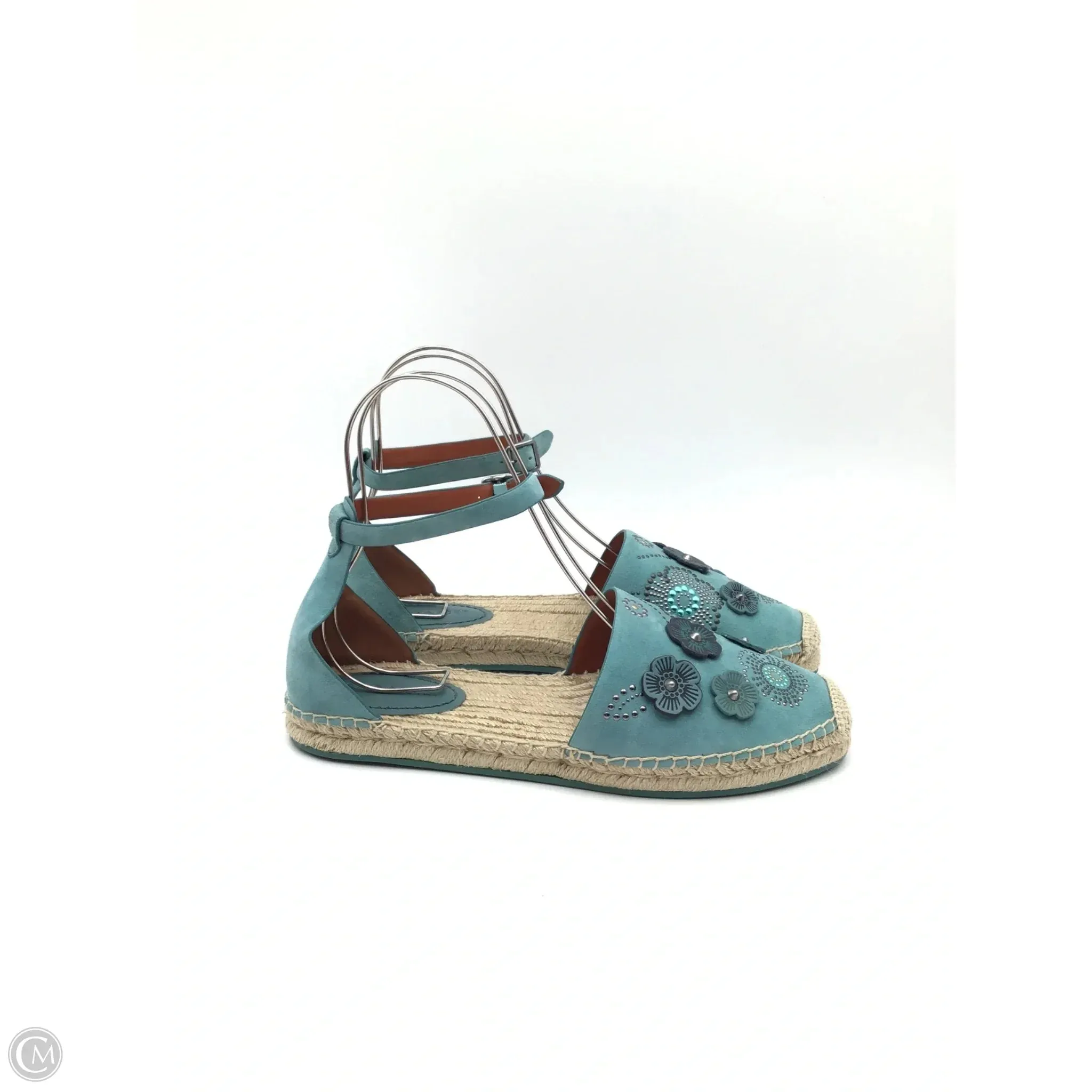 Sandals Designer By Coach In Teal, Size: 11