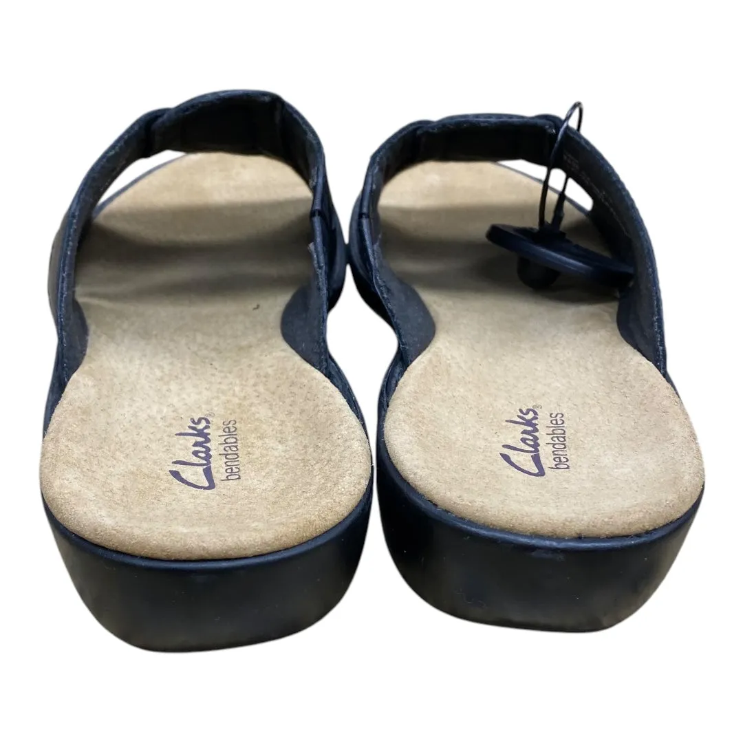 Sandals Flats By Clarks In Black & Brown, Size:9.5 clarks