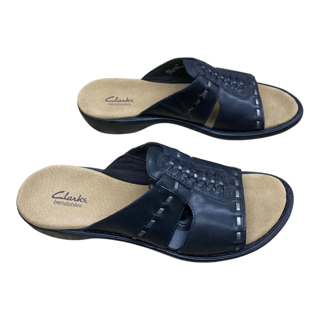 Sandals Flats By Clarks In Black & Brown, Size:9.5 clarks