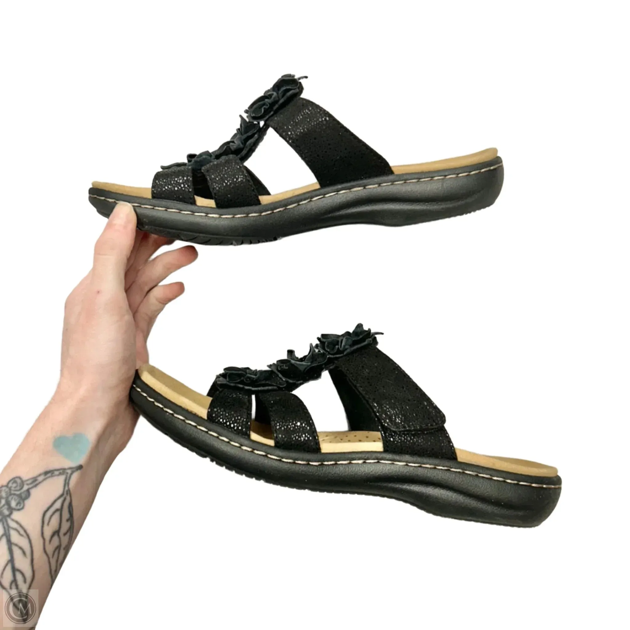Sandals Flats By Clarks In Black, Size: 6.5 clarks